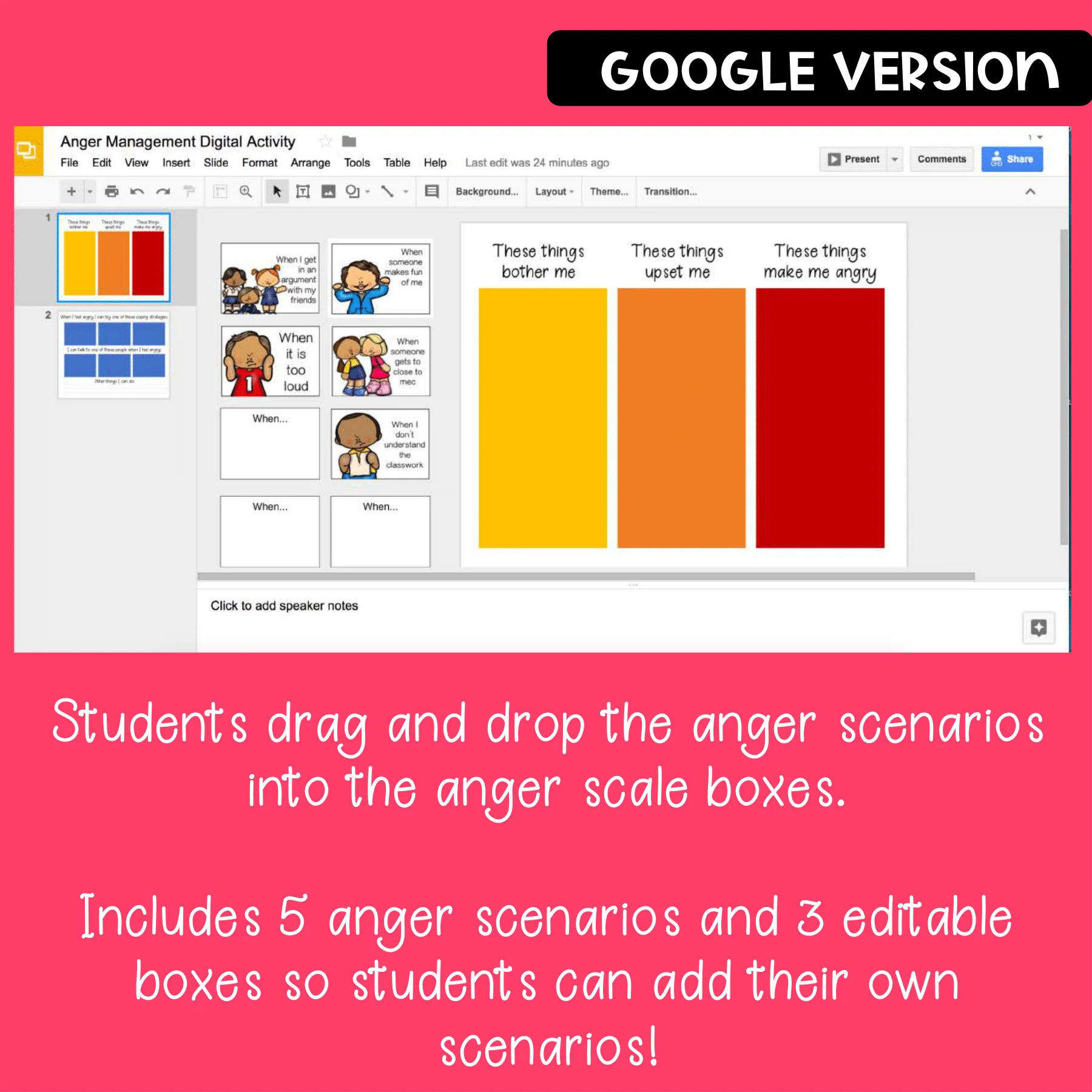 Anger Management Digital Activity with Editable Google & Boom Cards Version - Image 6