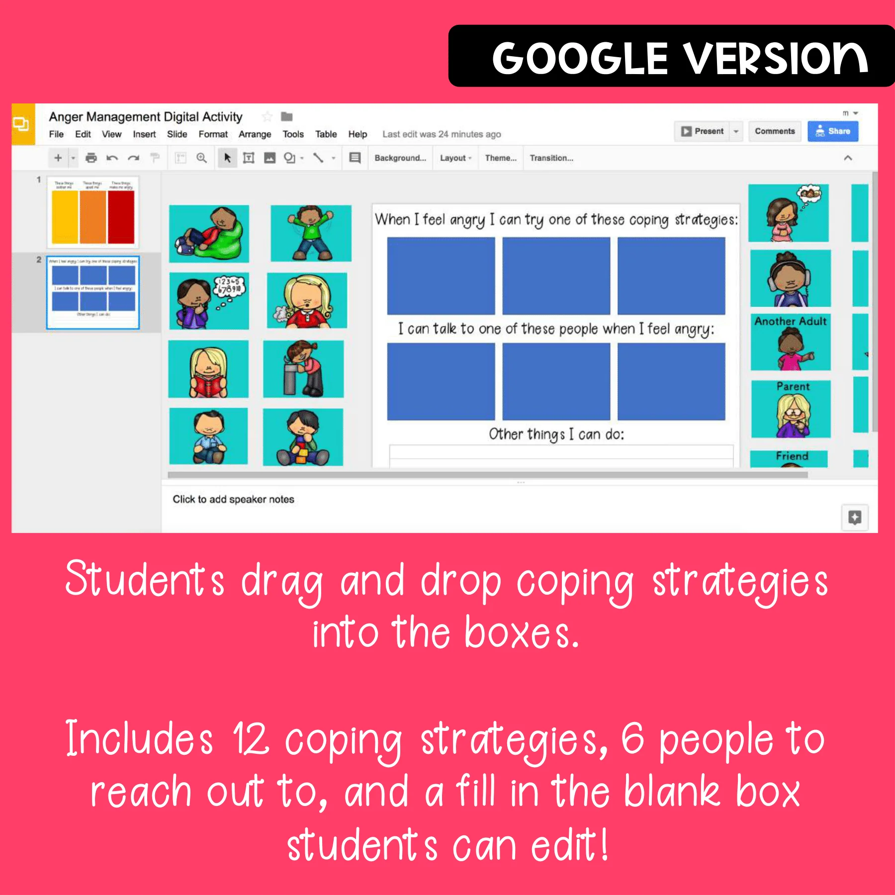 Anger Management Digital Activity with Editable Google & Boom Cards Version - Image 7