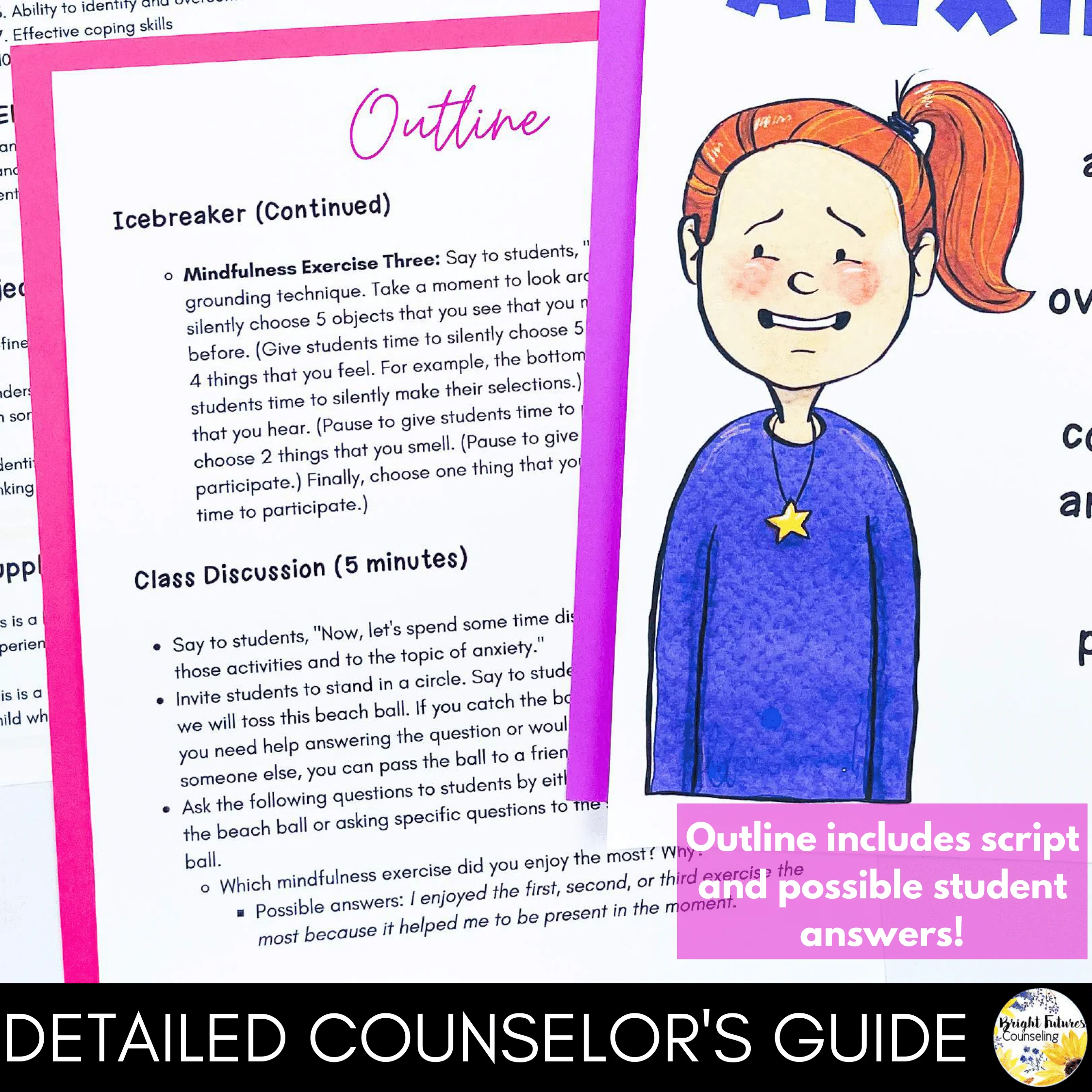 Anxiety Management and Coping Skills SEL Classroom Lesson for School Counseling - Image 3