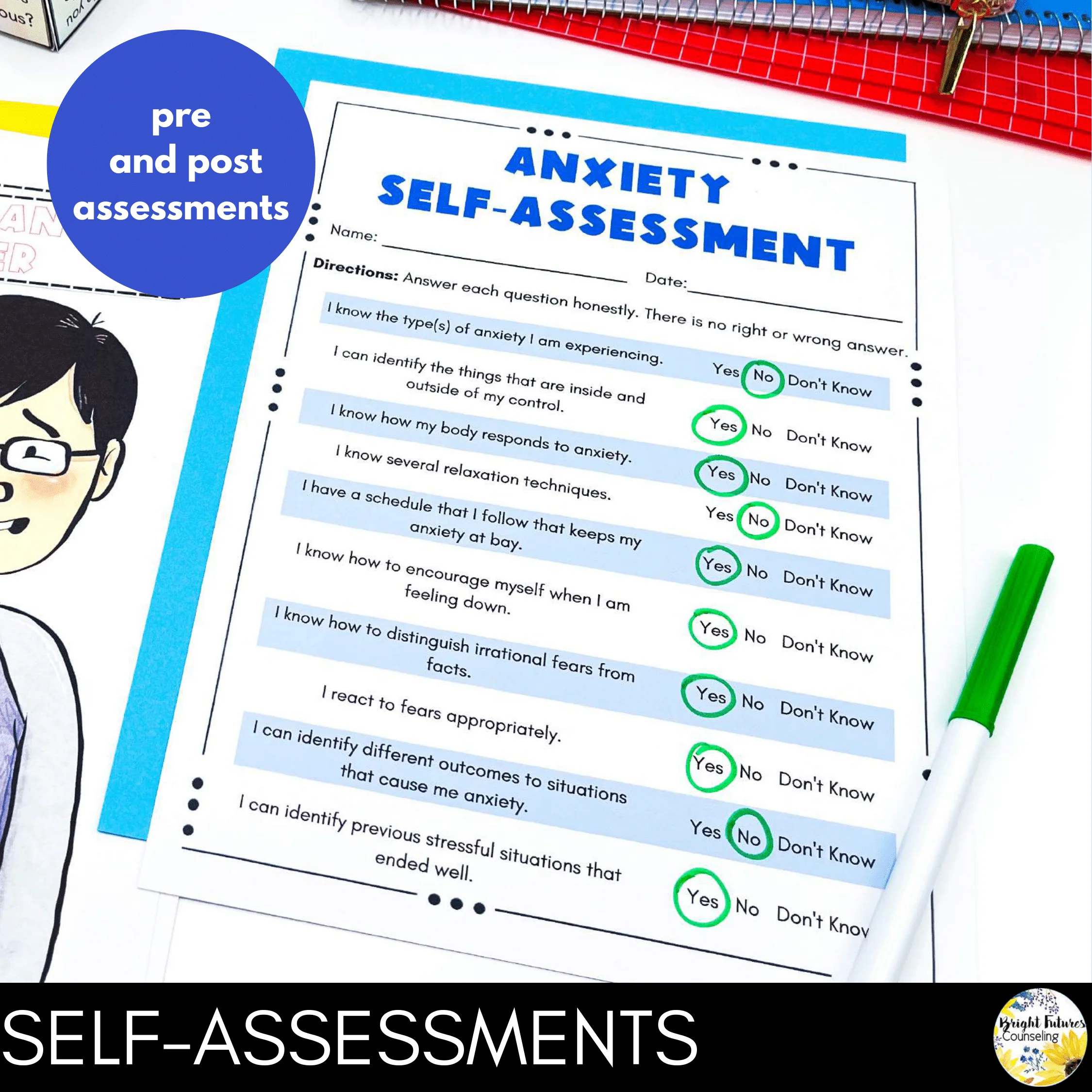 Middle School Anxiety and Test Anxiety Counseling Group | Anxiety Coping Skills - Image 7
