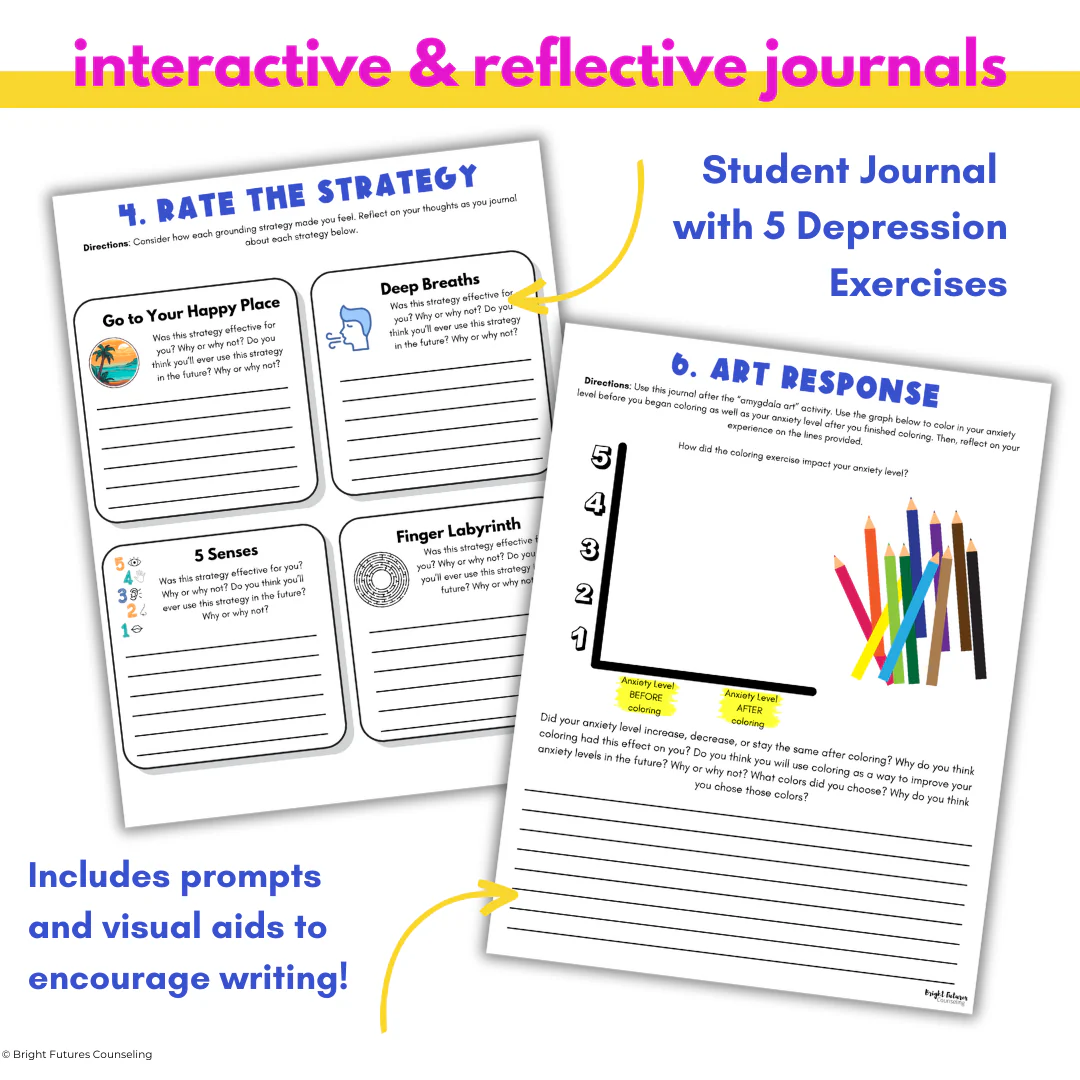 Anxiety Coping Skills Activities- Middle School Individual Counseling Curriculum - Image 12