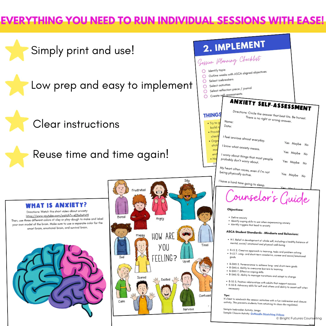 Anxiety Coping Skills Activities- Middle School Individual Counseling Curriculum - Image 13