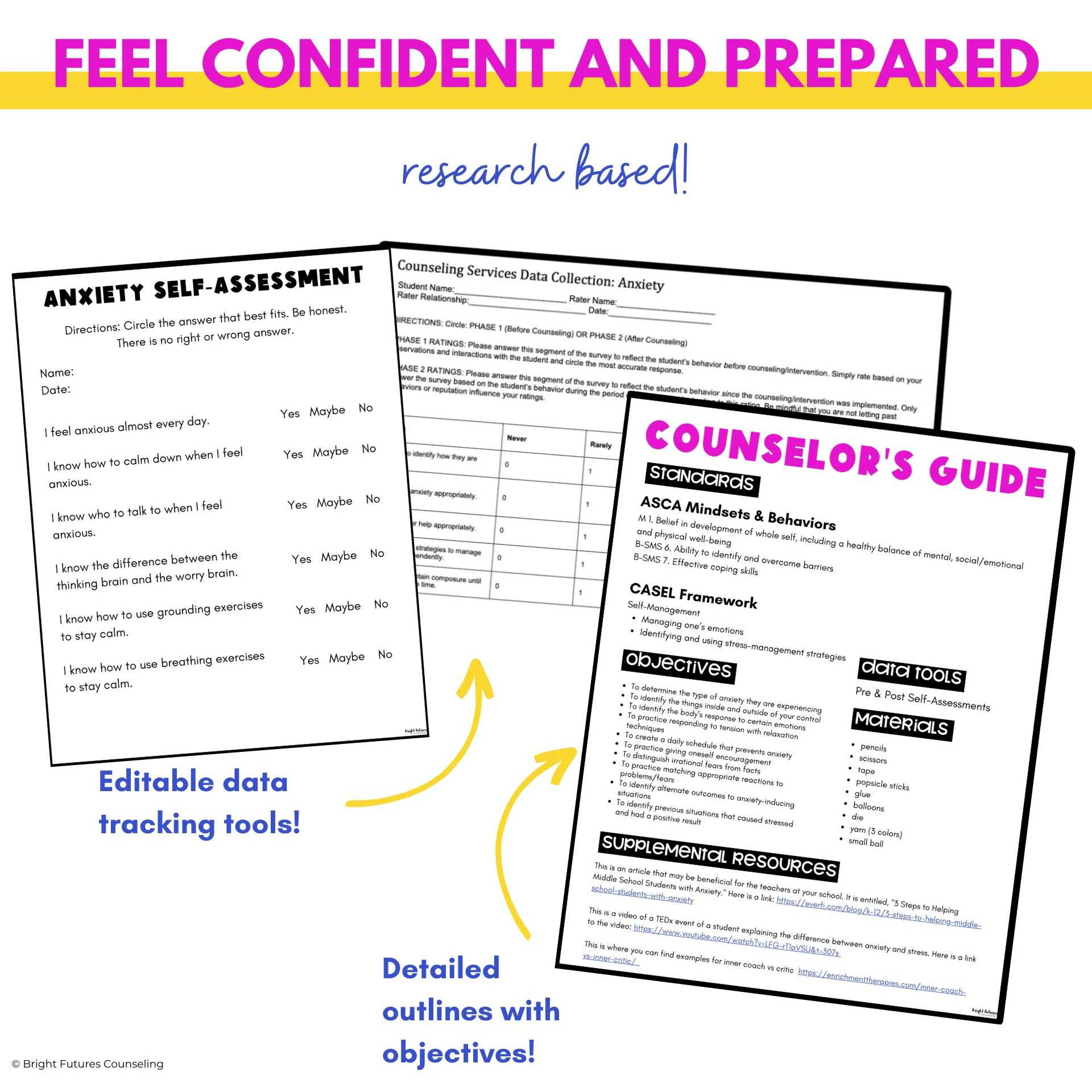 Anxiety 3 Tier Curriculum-Comprehensive Research-Based School Counseling Program - Image 8