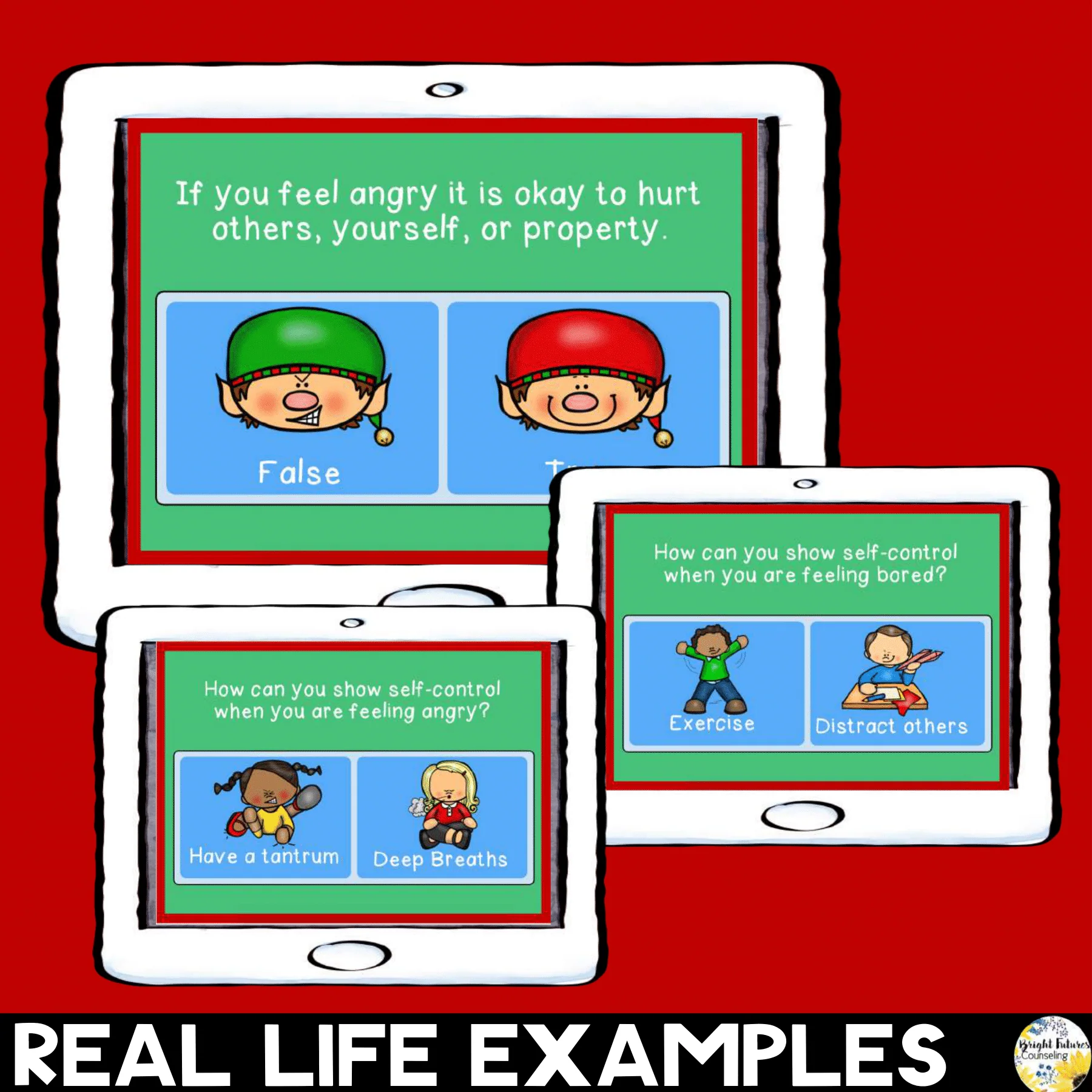 Christmas sELF-Control Boom Cards - Distance Learning Self-Control Activity - Image 3