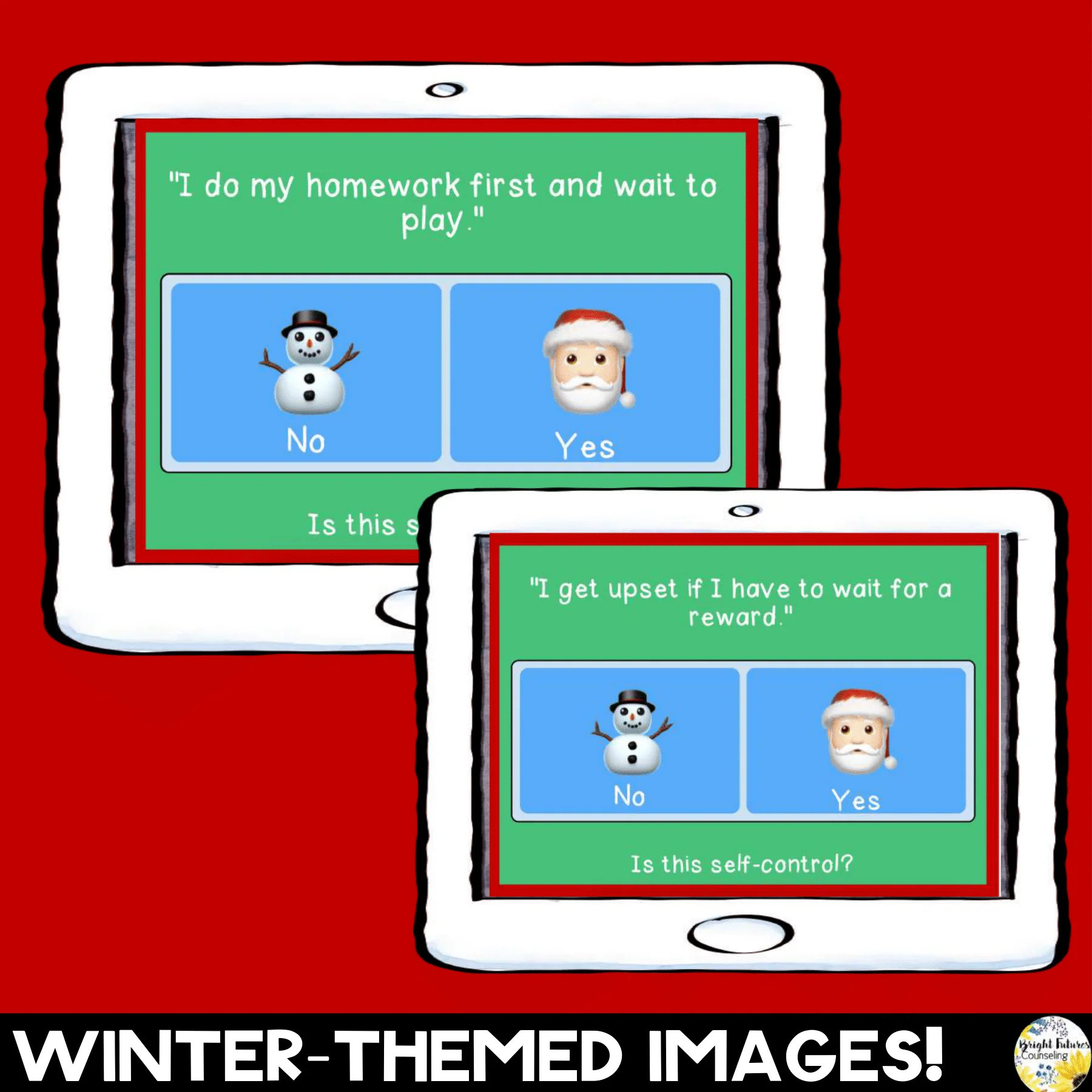 Christmas sELF-Control Boom Cards - Distance Learning Self-Control Activity - Image 5
