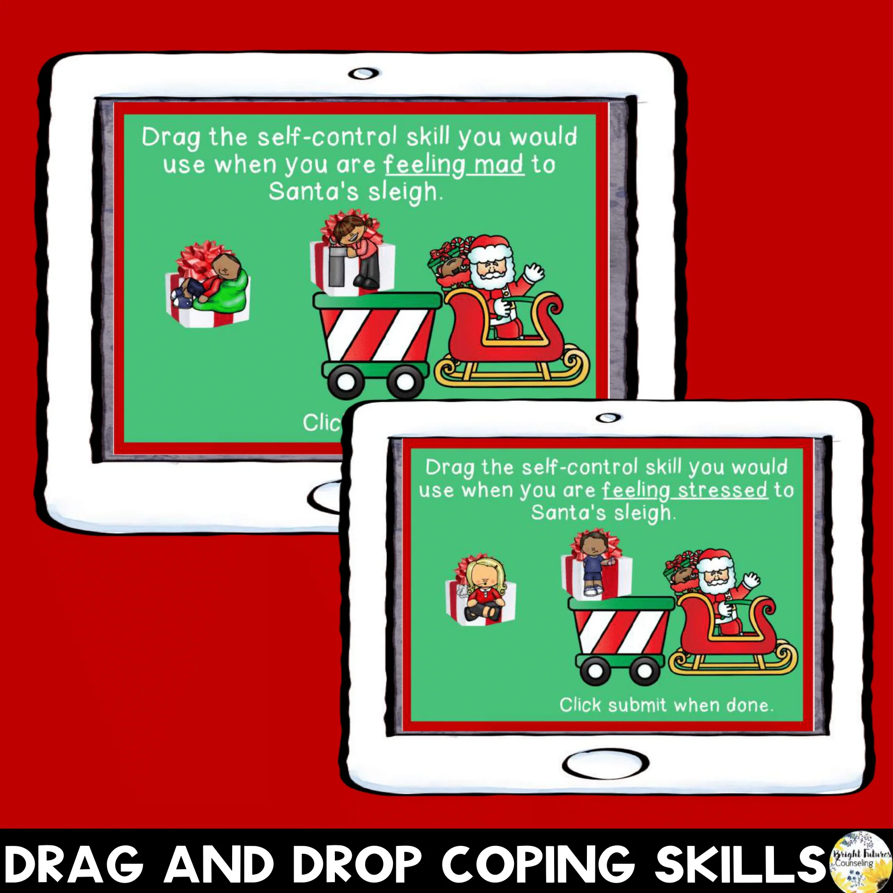 Christmas sELF-Control Boom Cards - Distance Learning Self-Control Activity - Image 6