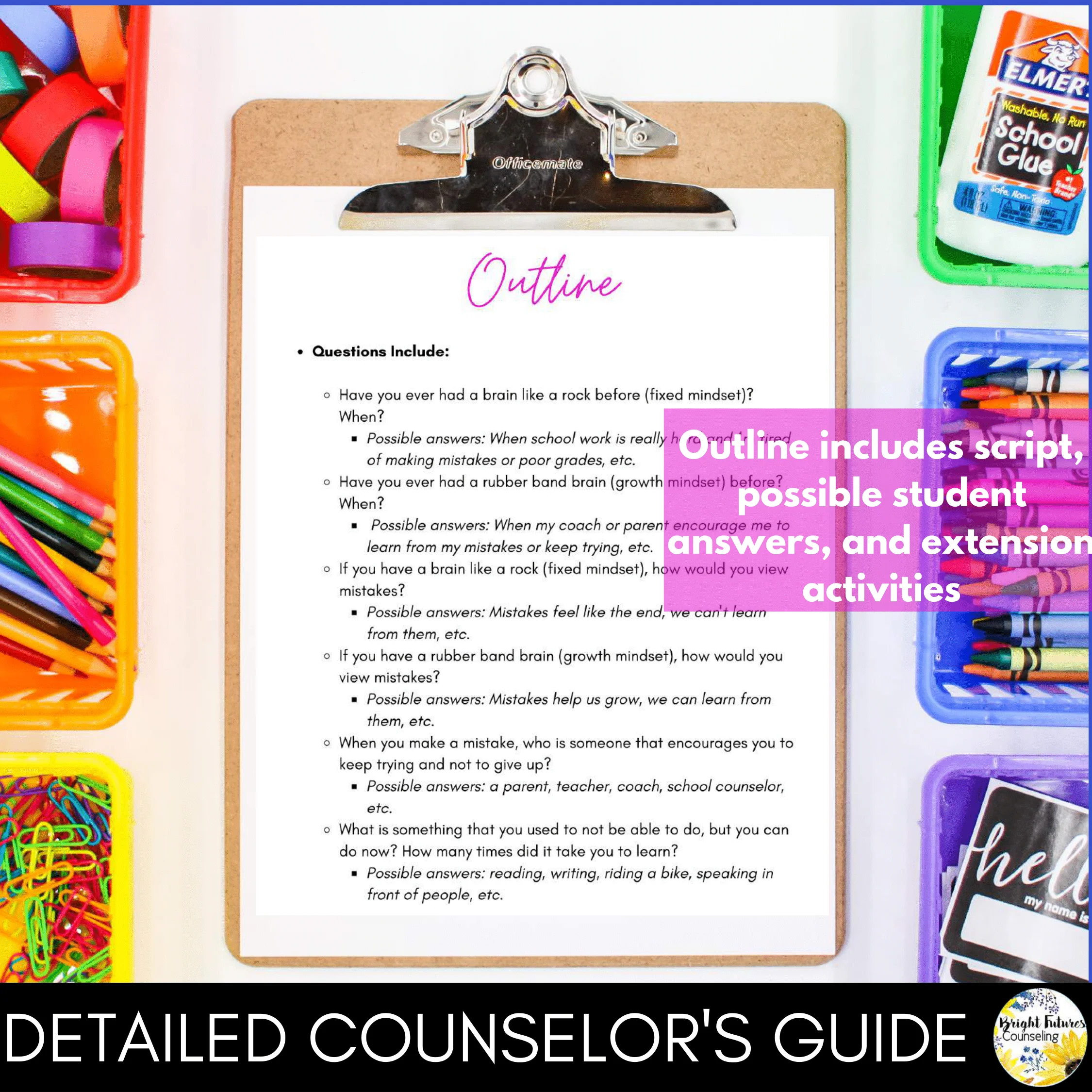 Elementary School Counseling Low-Prep and Engaging SEL Guidance Lessons Bundle - Image 5