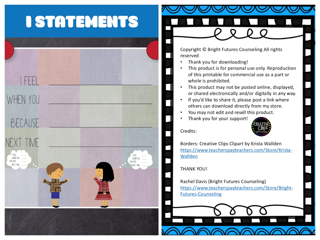 I Statements for Kids Poster | Conflict Resolution Office Decor - Image 3