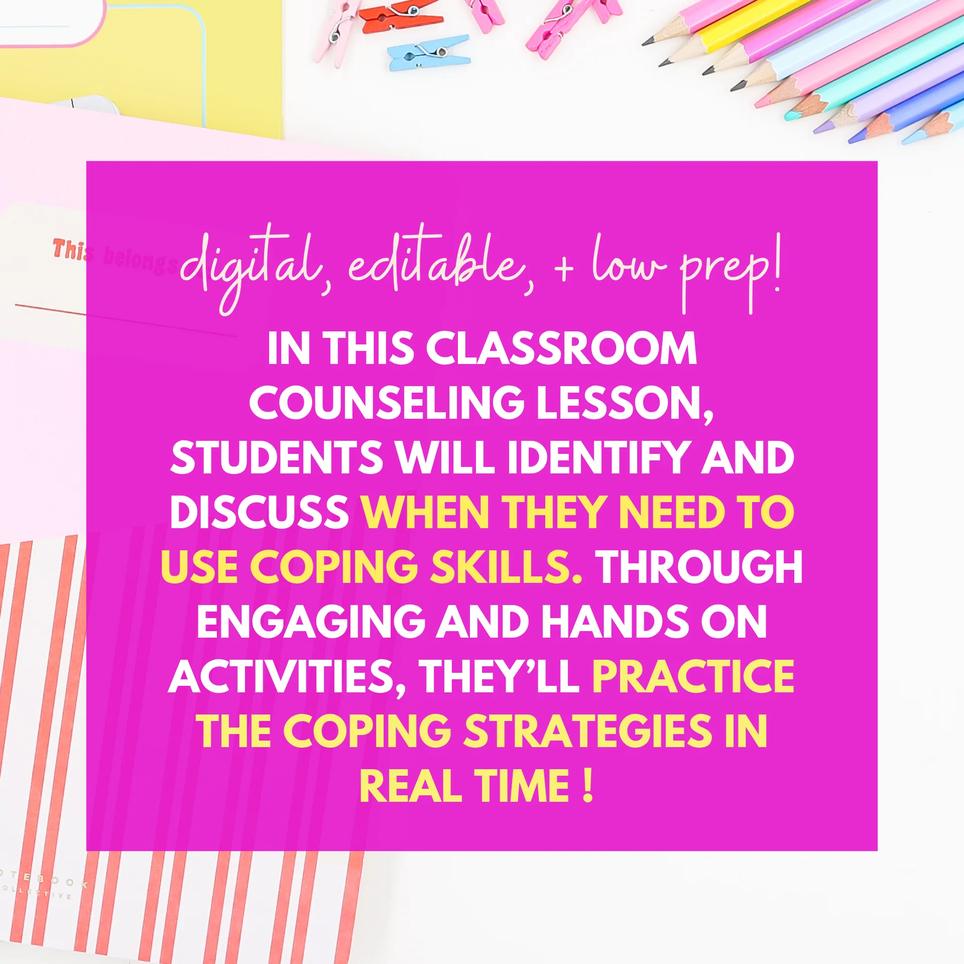 Coping Skills Activity & Lesson - Digital Lesson with Coping Strategies Visuals - Image 2
