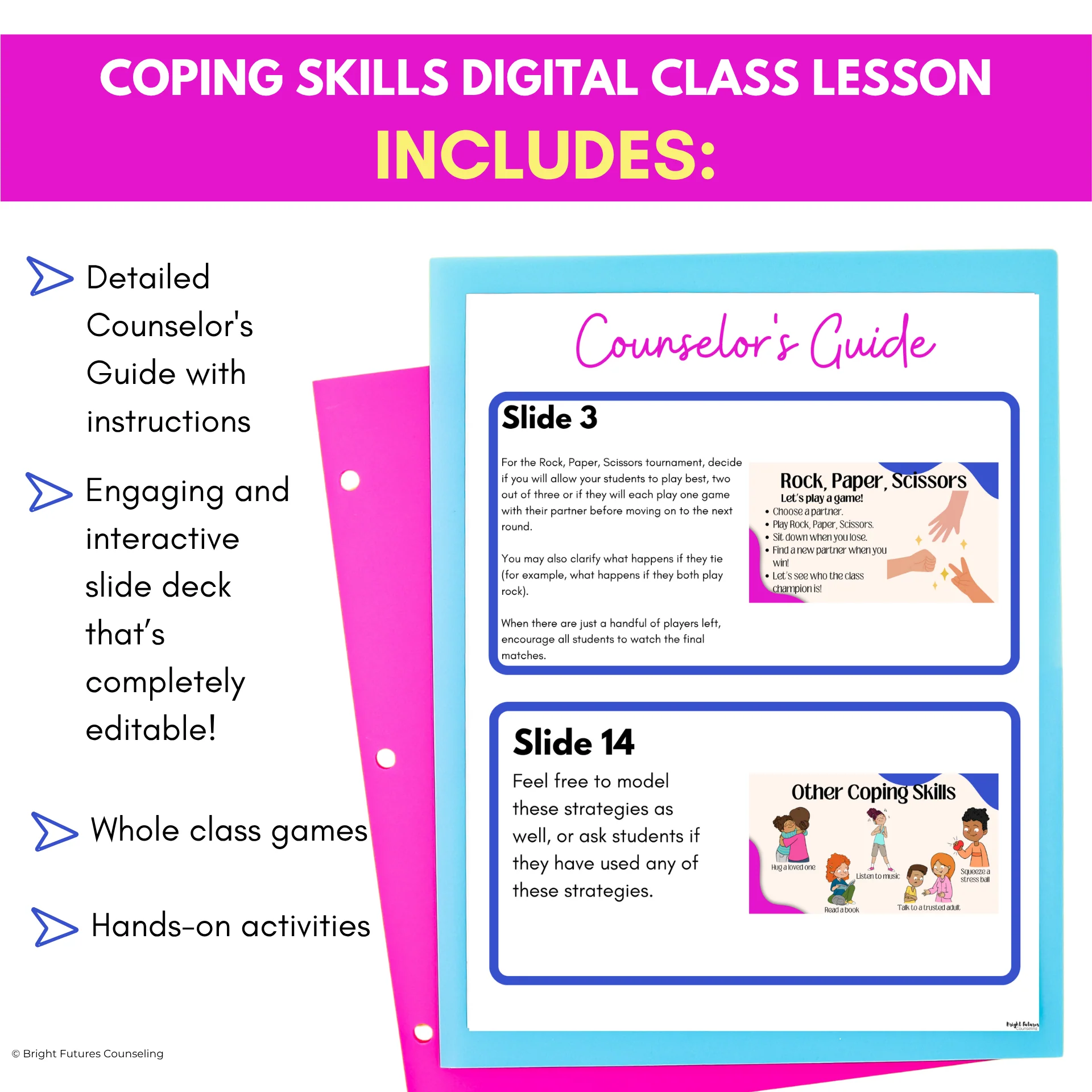 Coping Skills Activity & Lesson - Digital Lesson with Coping Strategies Visuals - Image 4