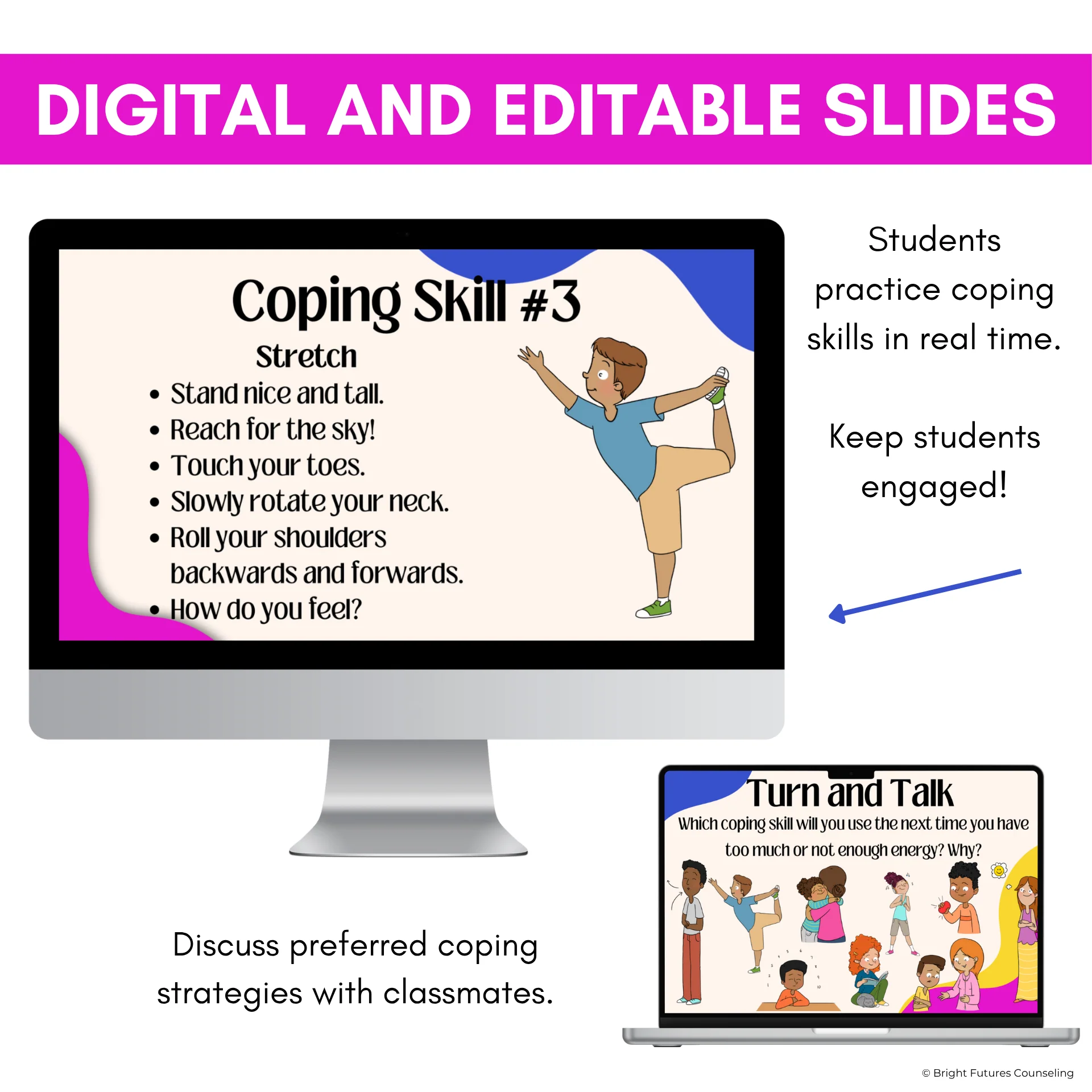 Coping Skills Activity & Lesson - Digital Lesson with Coping Strategies Visuals - Image 6