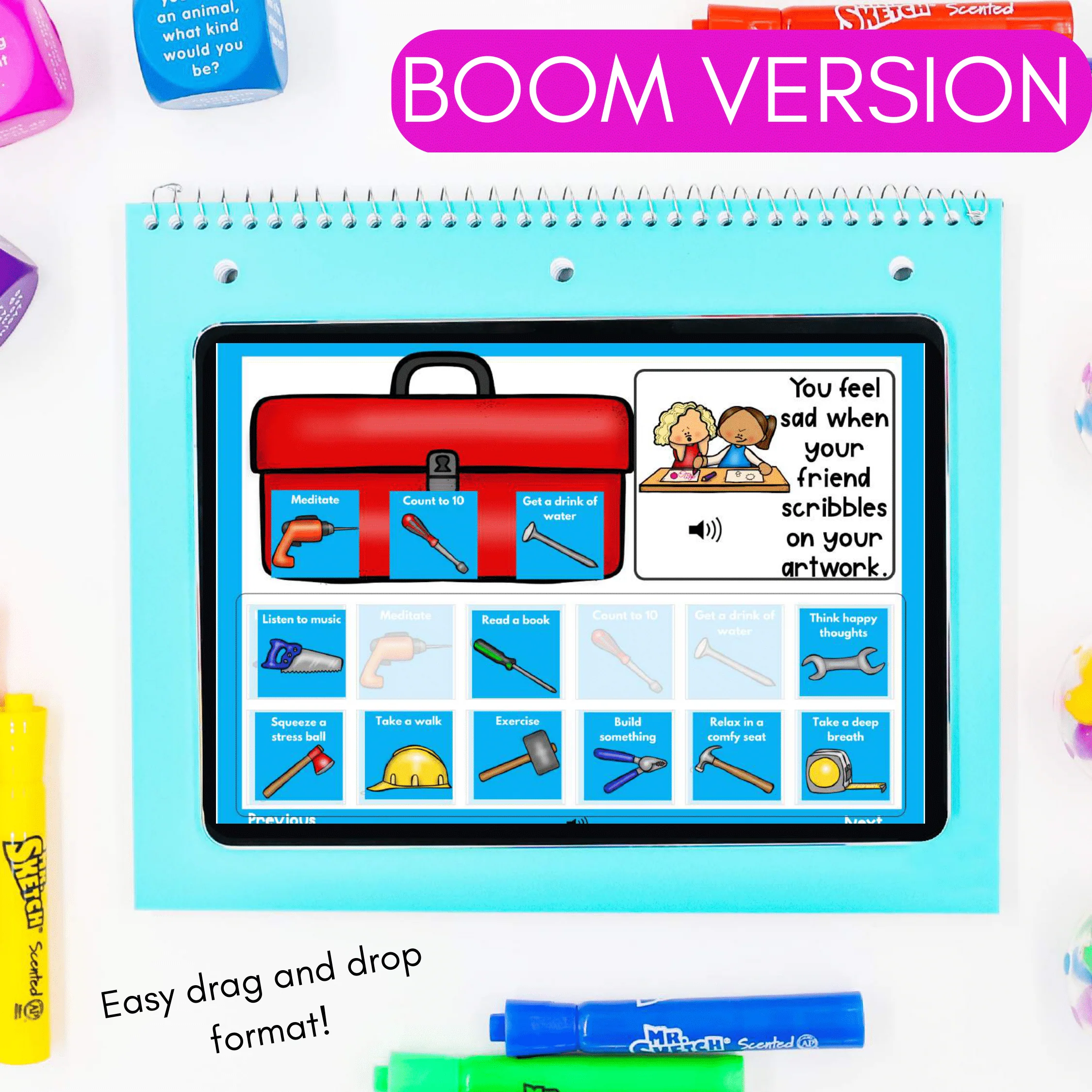 Coping Strategies Toolbox Digital Activity - Google Slides & Boom Cards Versions - Image 4