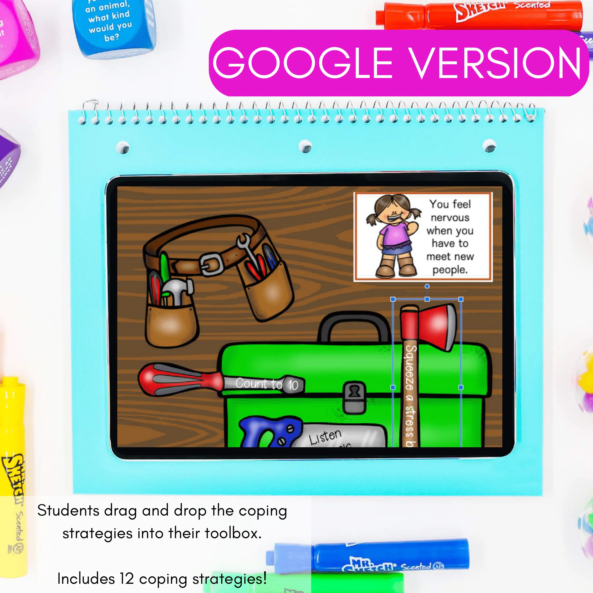 Coping Strategies Toolbox Digital Activity - Google Slides & Boom Cards Versions - Image 7