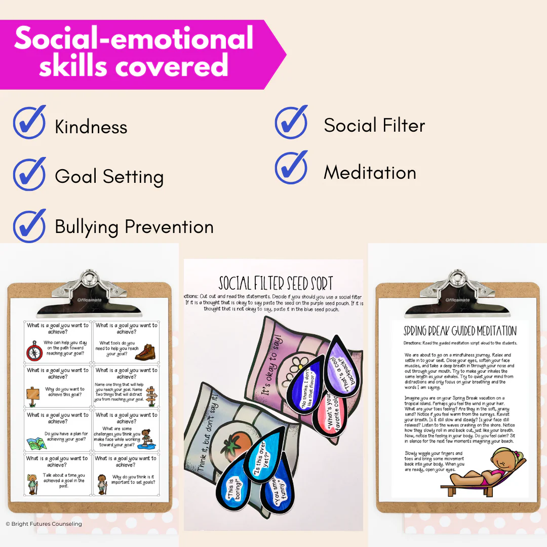 Countdown to Spring Break, School Counseling Spring Activity Pack - Image 7