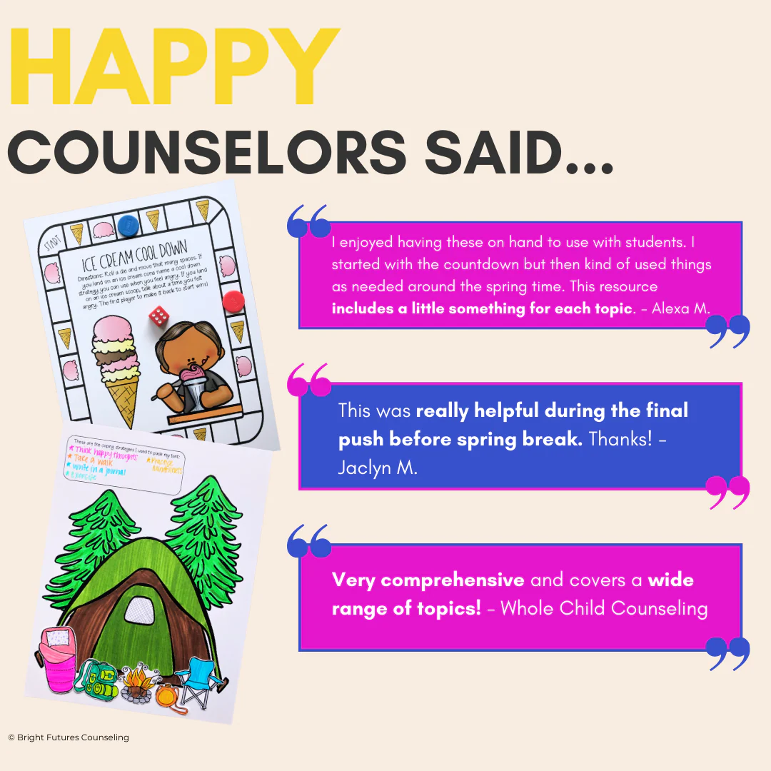 Countdown to Spring Break, School Counseling Spring Activity Pack - Image 9