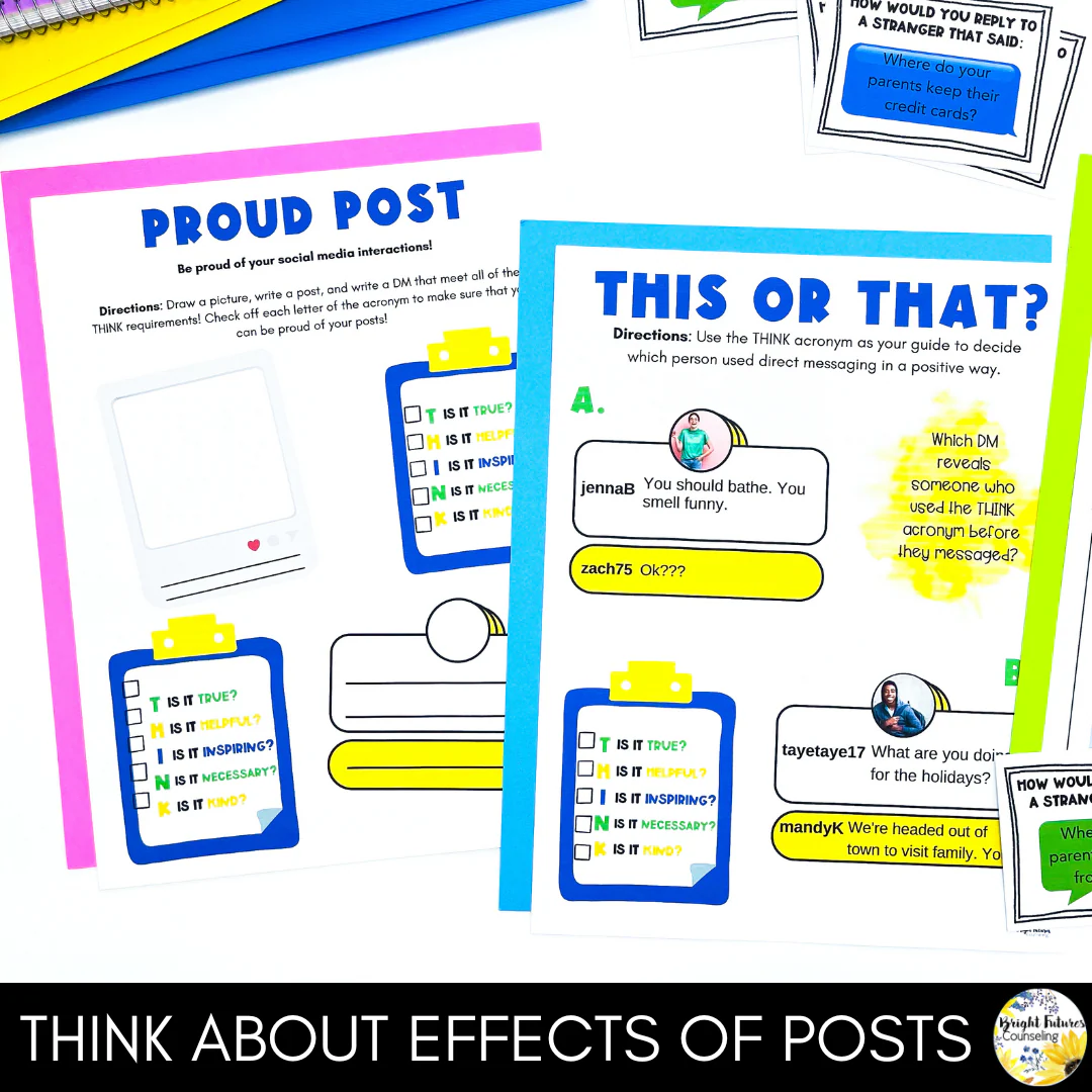 Cyberbullying & Cyber Safety Middle School Counseling Group and Activities - Image 9