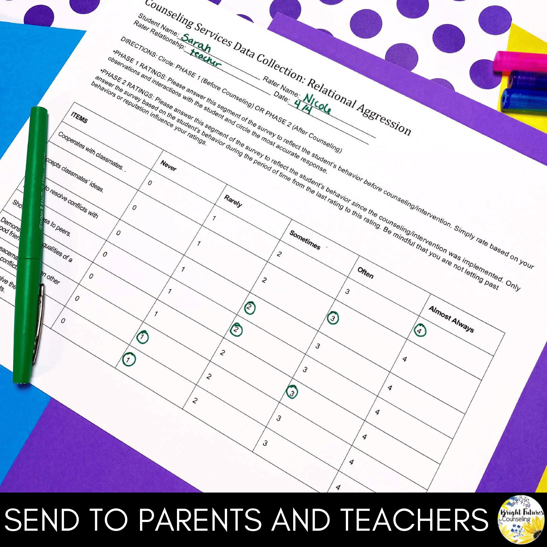 Data Collection Behavior Surveys - School Counseling Data Tracking Forms - Image 5
