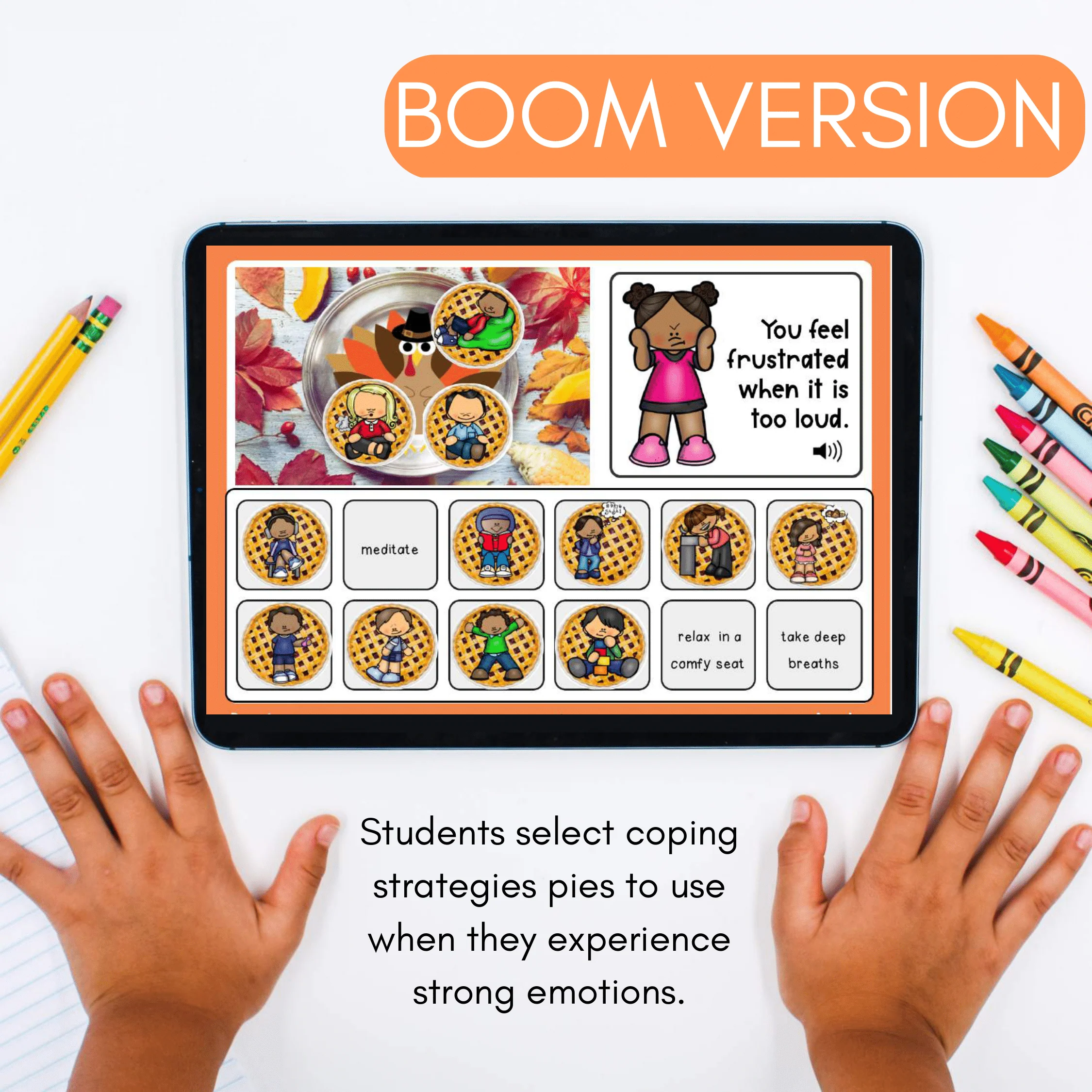 Distance Learning Thanksgiving Coping Strategies - Boom Cards and Google Version - Image 3