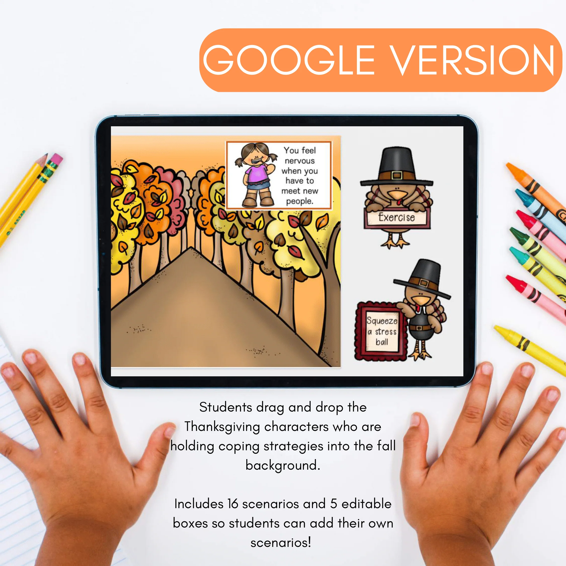Distance Learning Thanksgiving Coping Strategies - Boom Cards and Google Version - Image 6