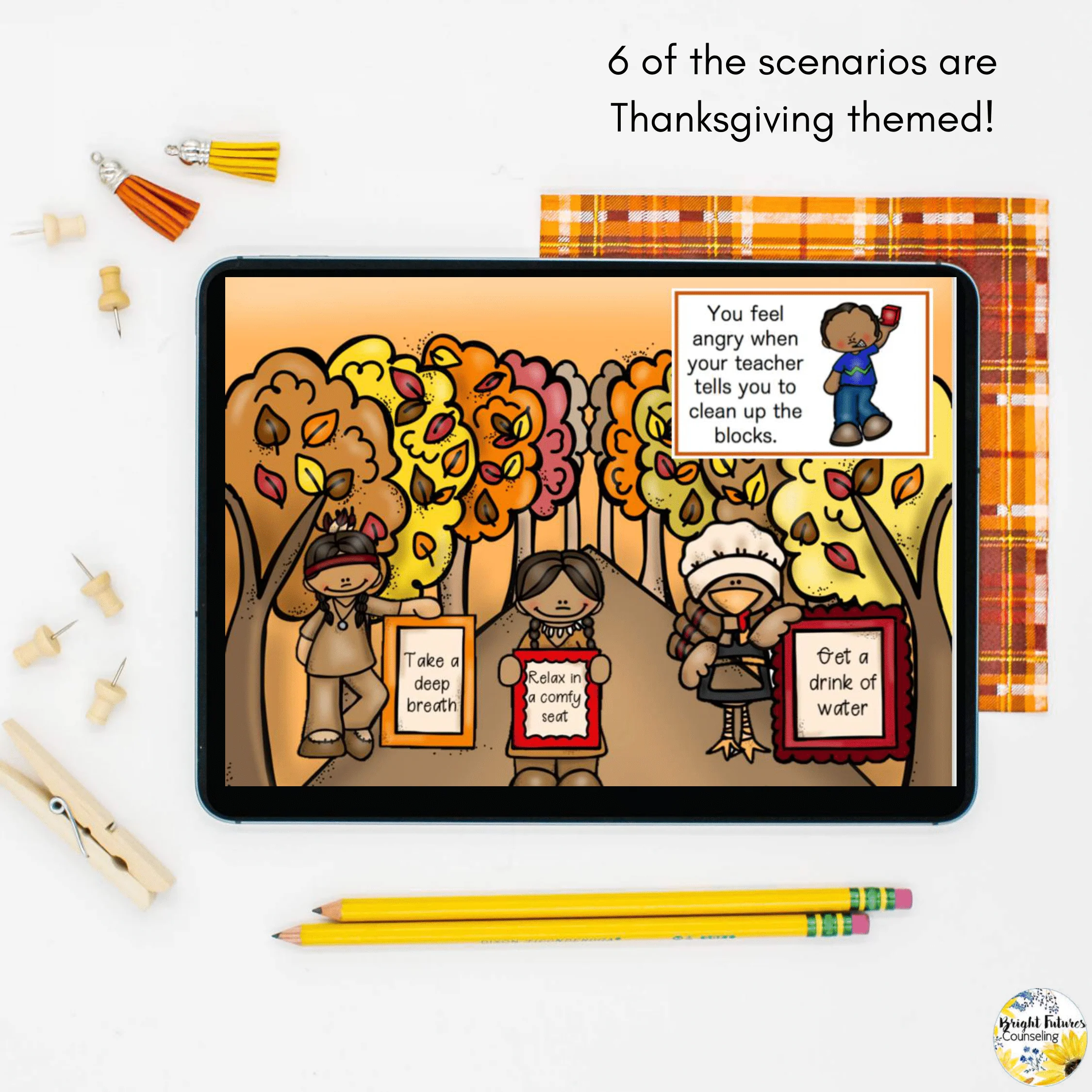 Distance Learning Thanksgiving Coping Strategies - Boom Cards and Google Version - Image 8