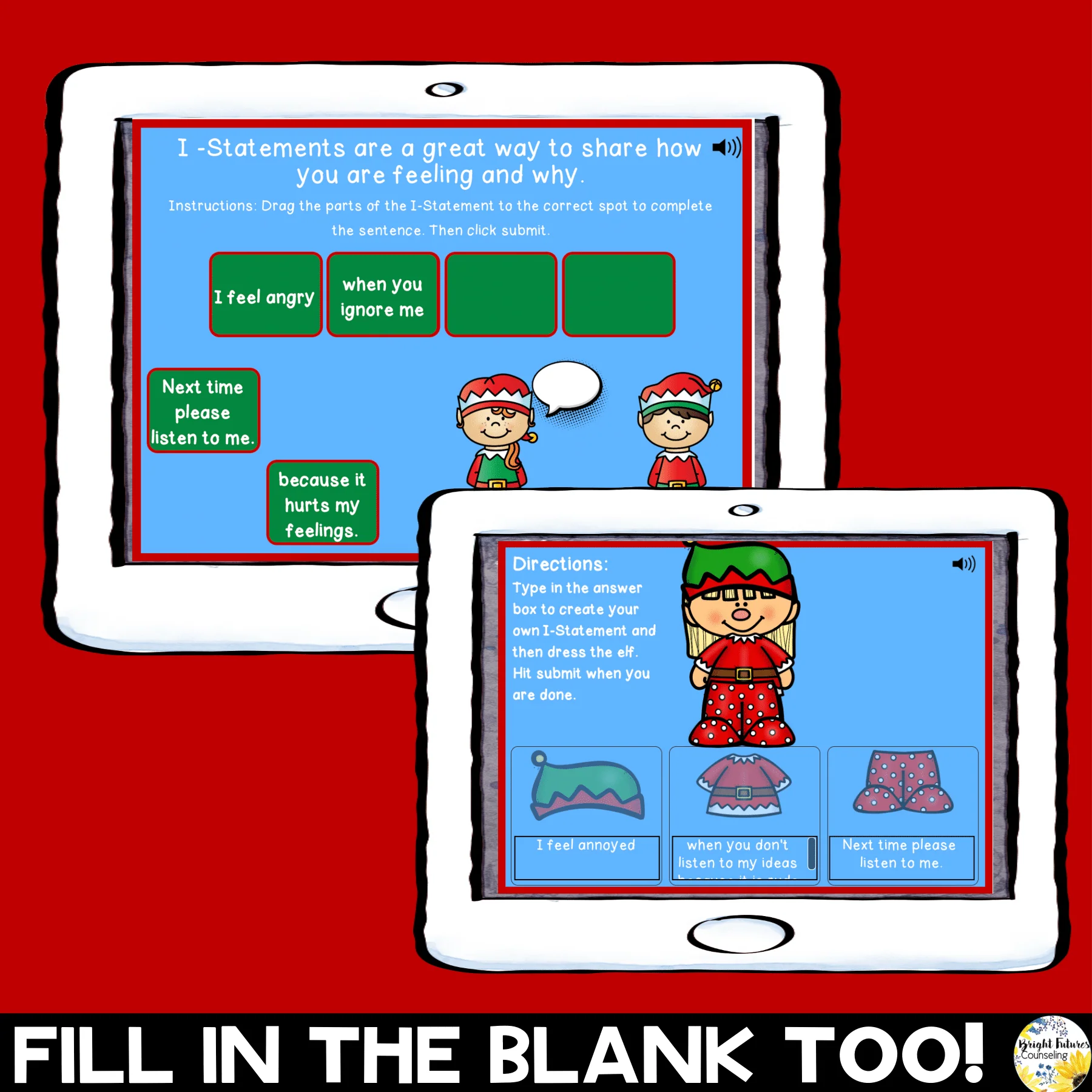 Dress an Elf with I-Statements Boom Cards Digital Activity for Distance Learning - Image 4