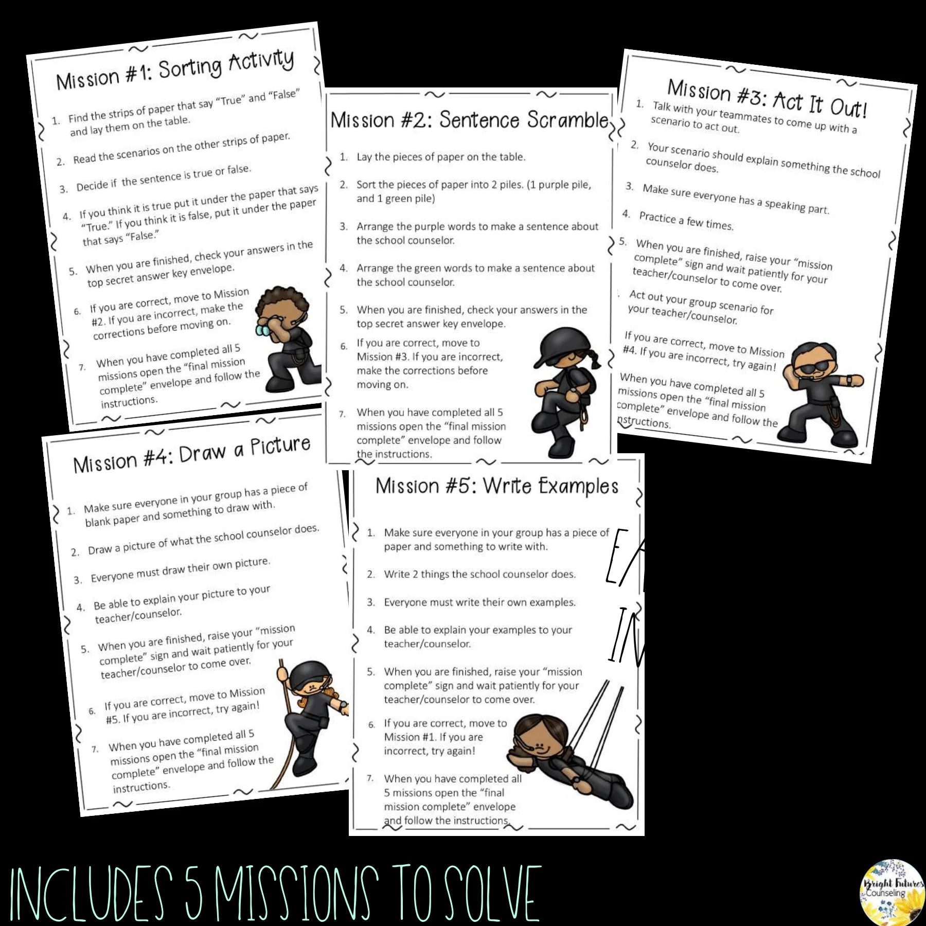 Interactive Classroom Guidance Lesson BUNDLE Escape Room Style Mission Series - Image 4