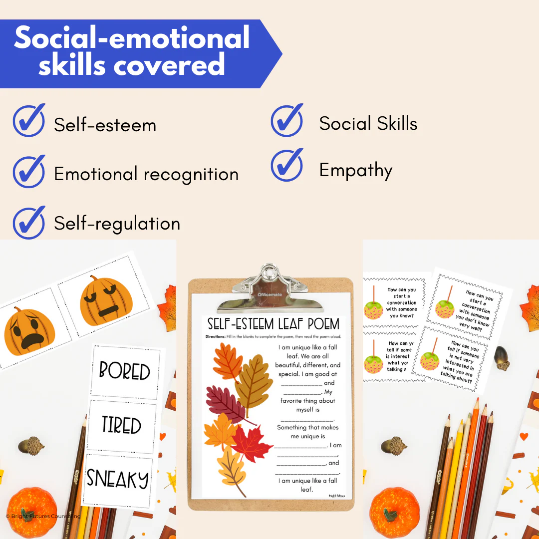 Fall SEL Activities & Fall School Counseling Activity - Countdown to Fall Break - Image 6