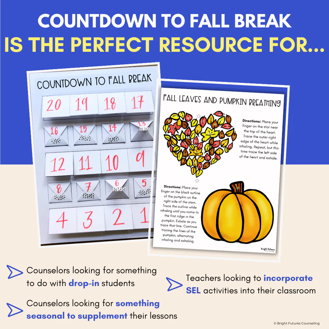 Fall SEL Activities & Fall School Counseling Activity - Countdown to Fall Break - Image 8