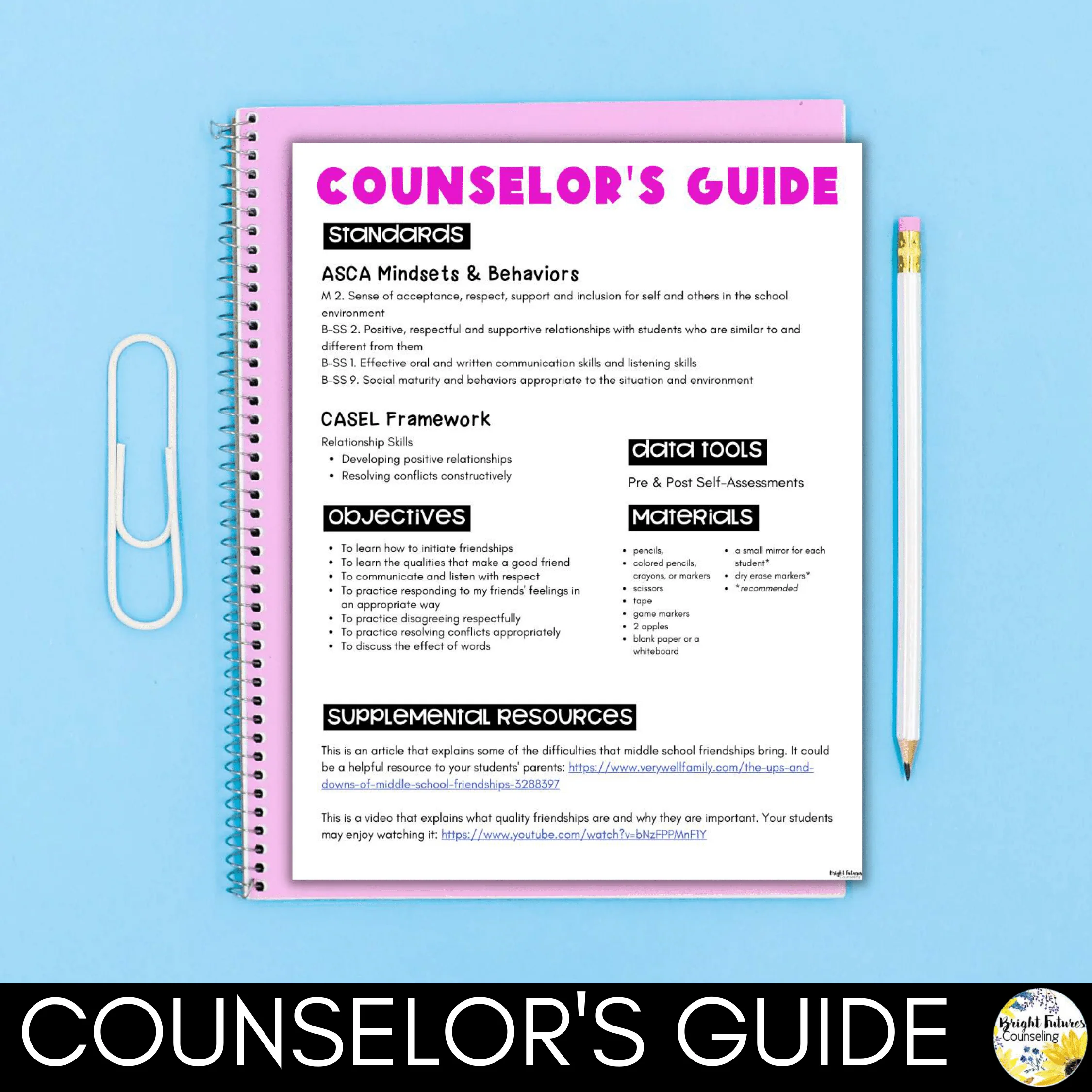 Friendship & Conflict Resolution Group Counseling Lesson Plans for Middle School - Image 3