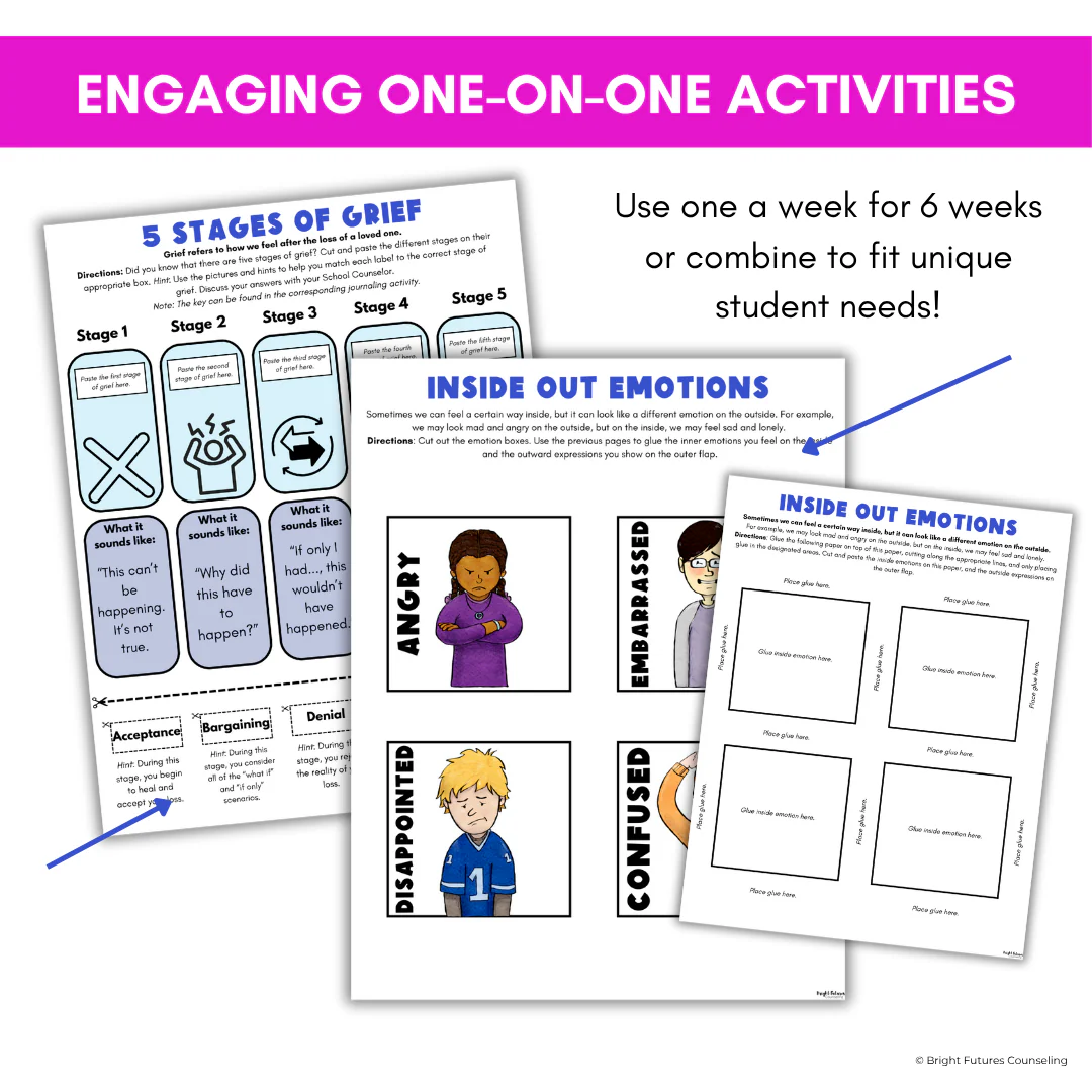 Grief and Loss Middle School Individual Counseling Curriculum- Grief Activities - Image 9