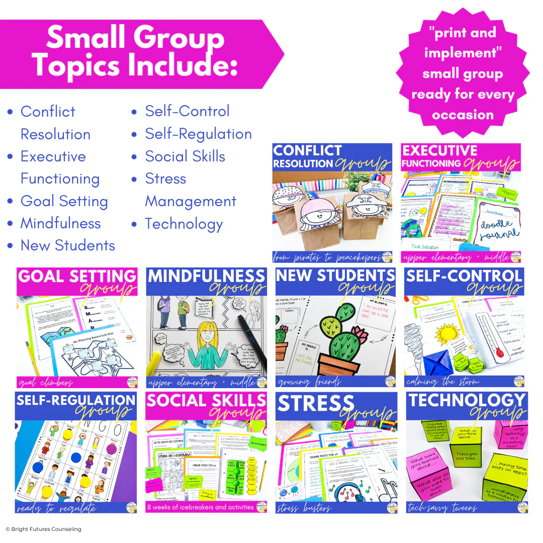 Group Curriculum BUNDLE II 10 Counseling Small Groups - Image 5
