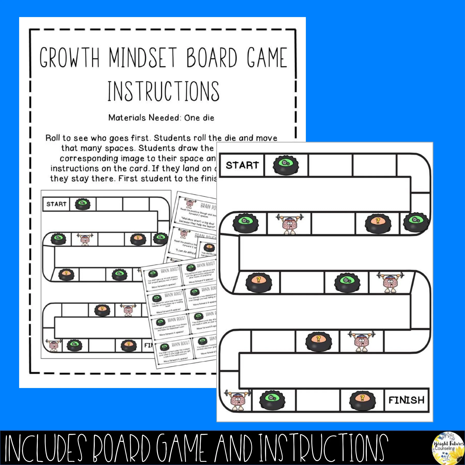 Growth vs. Fixed Mindset and the Power of "Yet" School Counseling Board Game - Image 2
