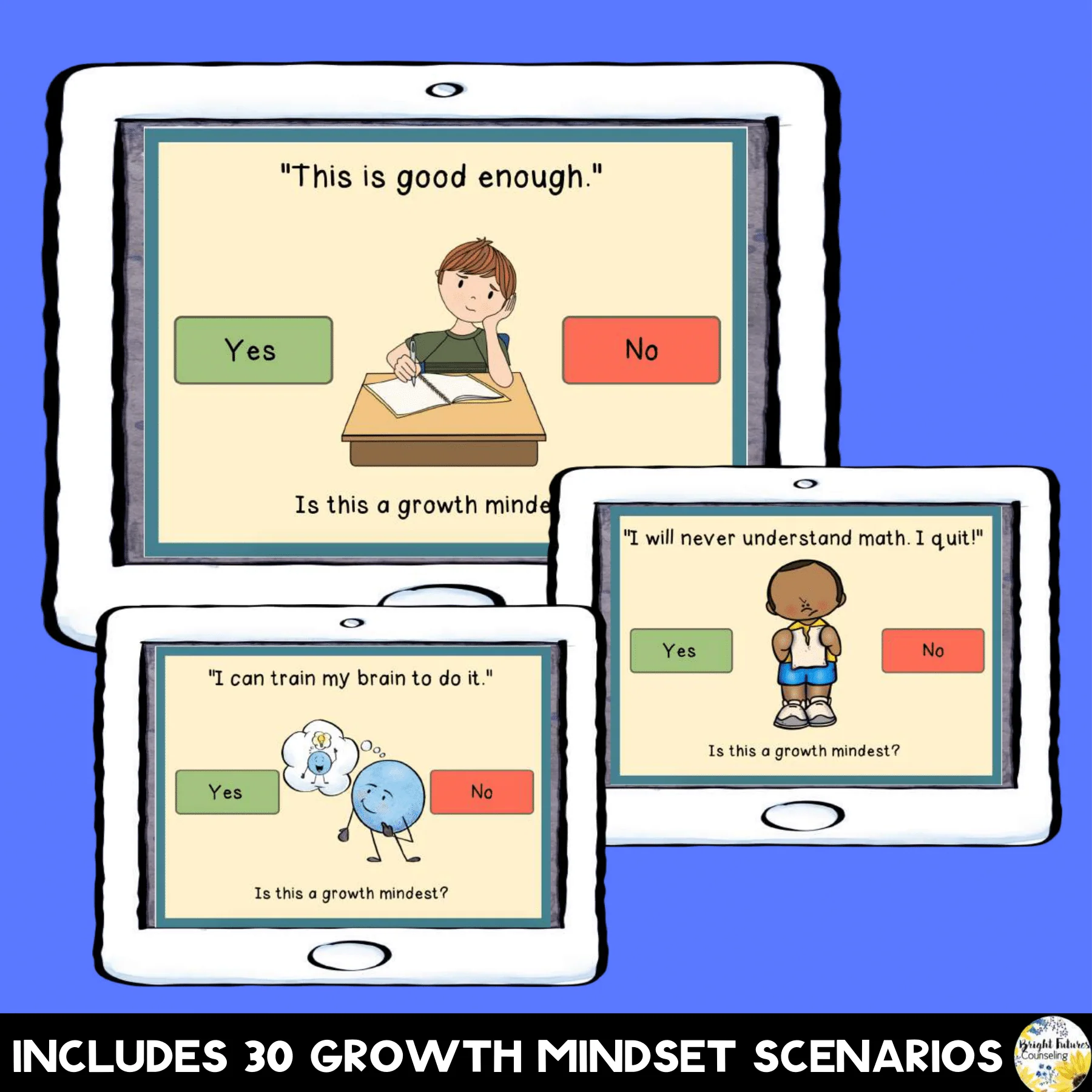 Growth Mindset BOOM CARDS - Digital Perseverance and Growth Mindset Activity - Image 3