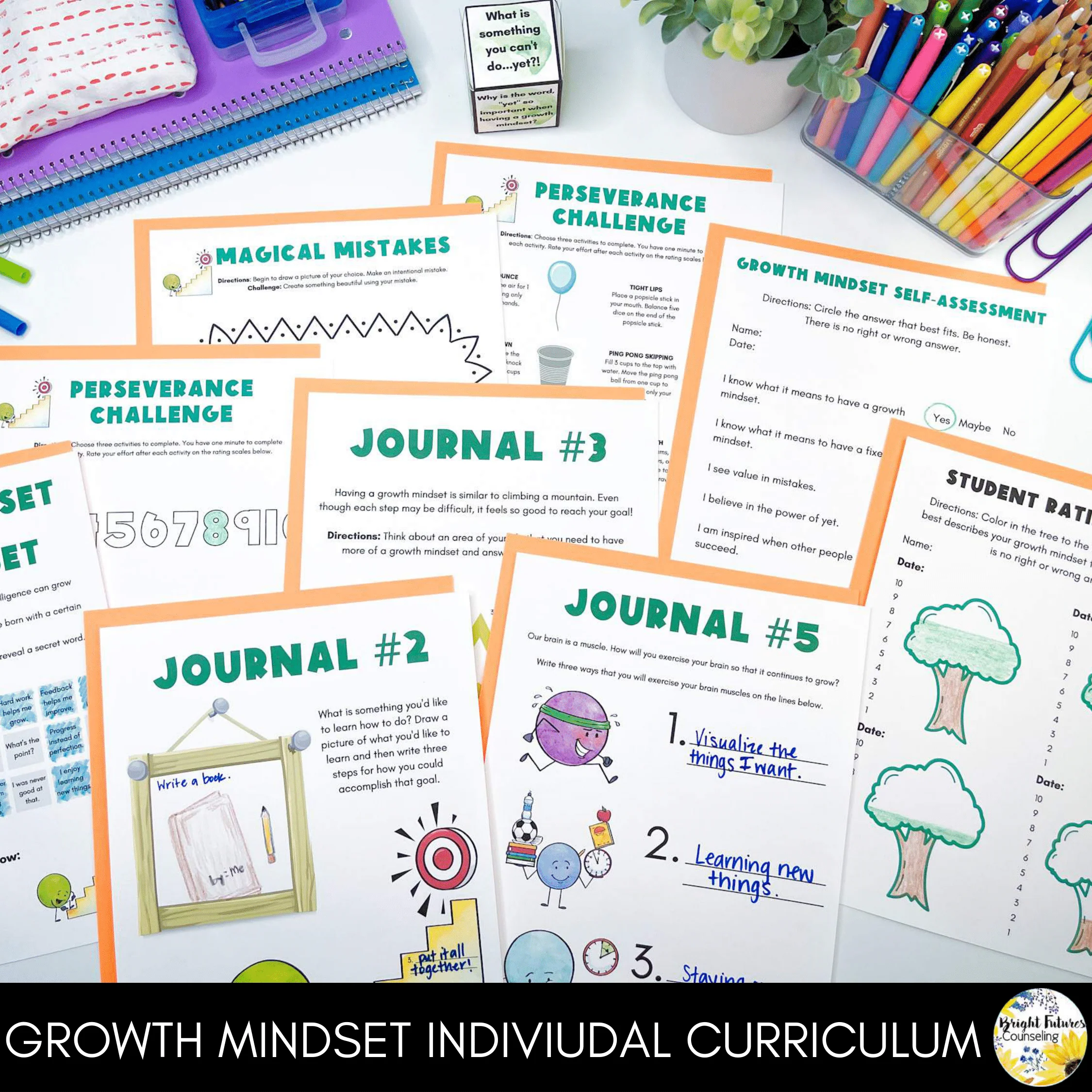 Growth Mindset Individual Counseling Curriculum | Strategies and Data Tracking - Image 4