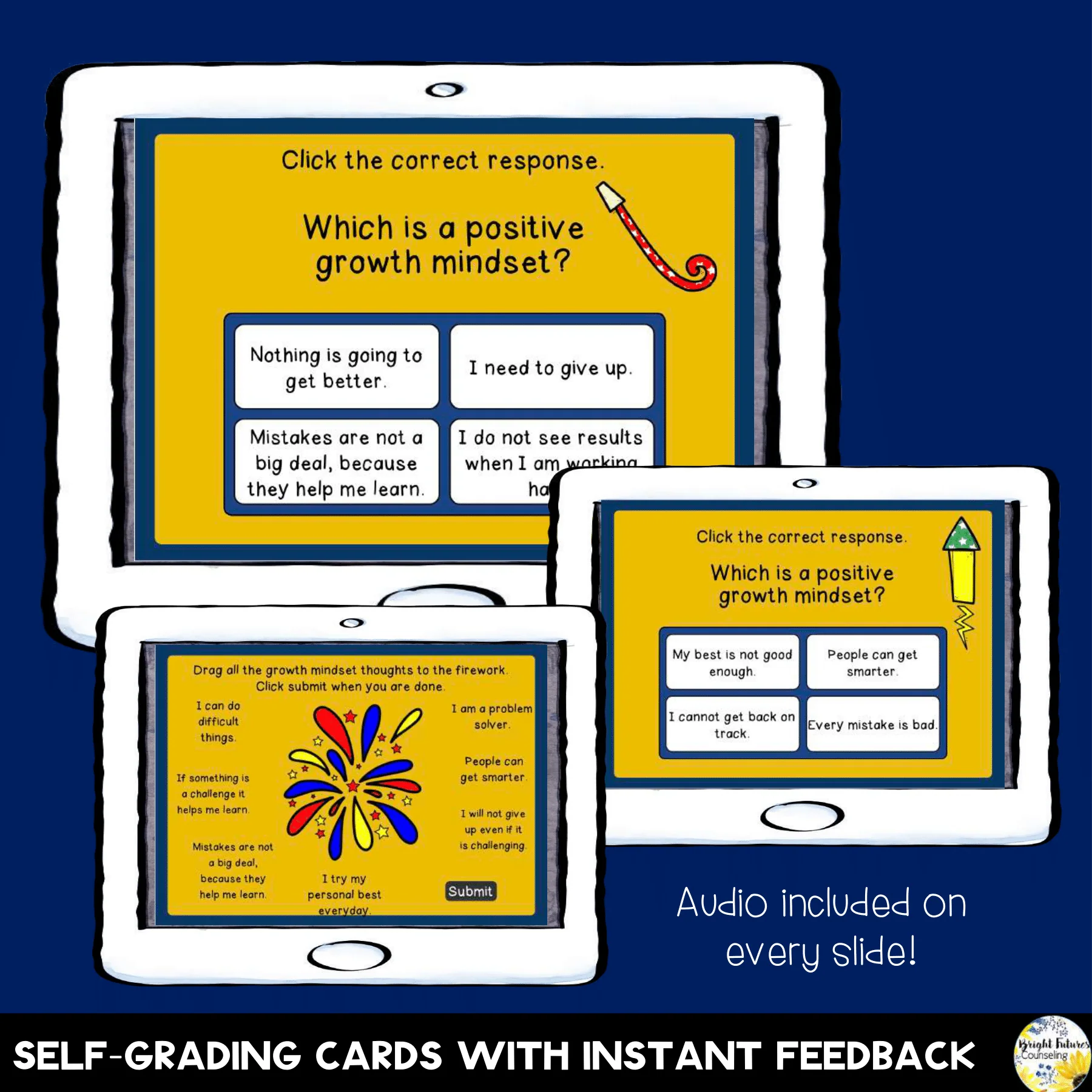 Growth Mindset vs. Fixed Mindset New Year Themed Boom Cards Digital Activity - Image 3