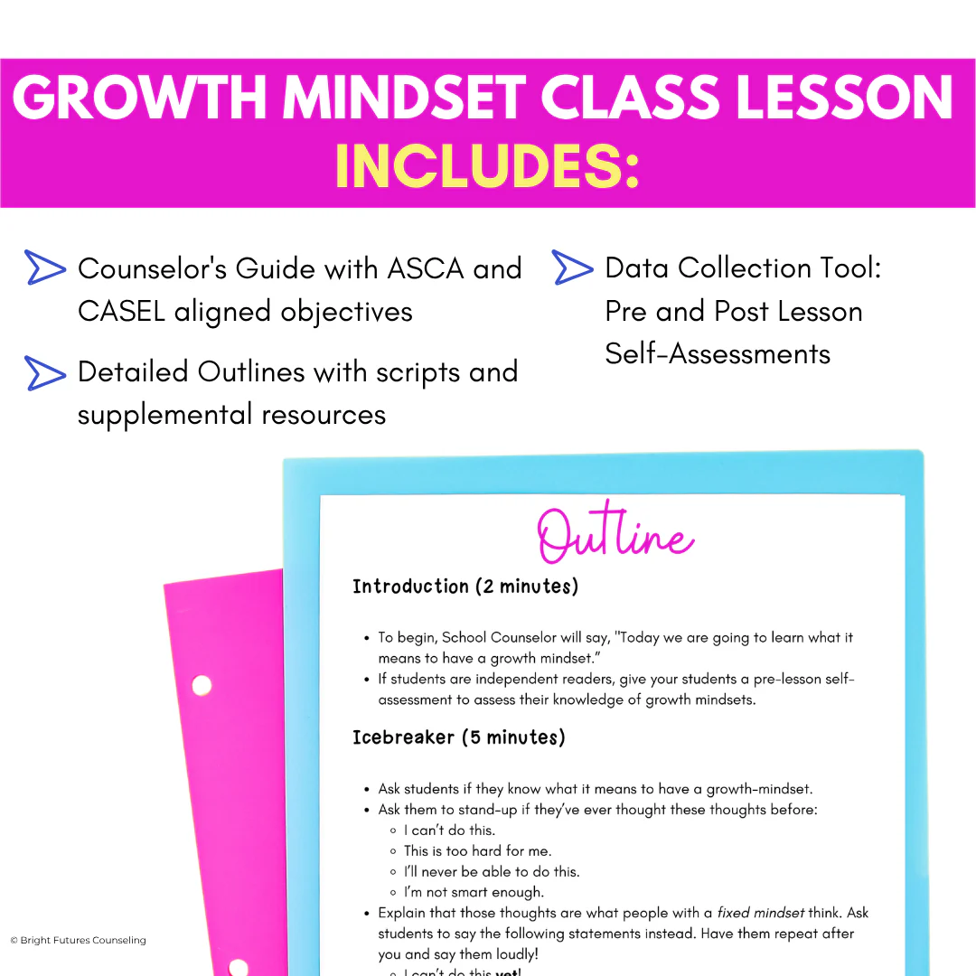 Growth Mindset Primary School Counseling & SEL Lesson- Growth Mindset Activities - Image 4
