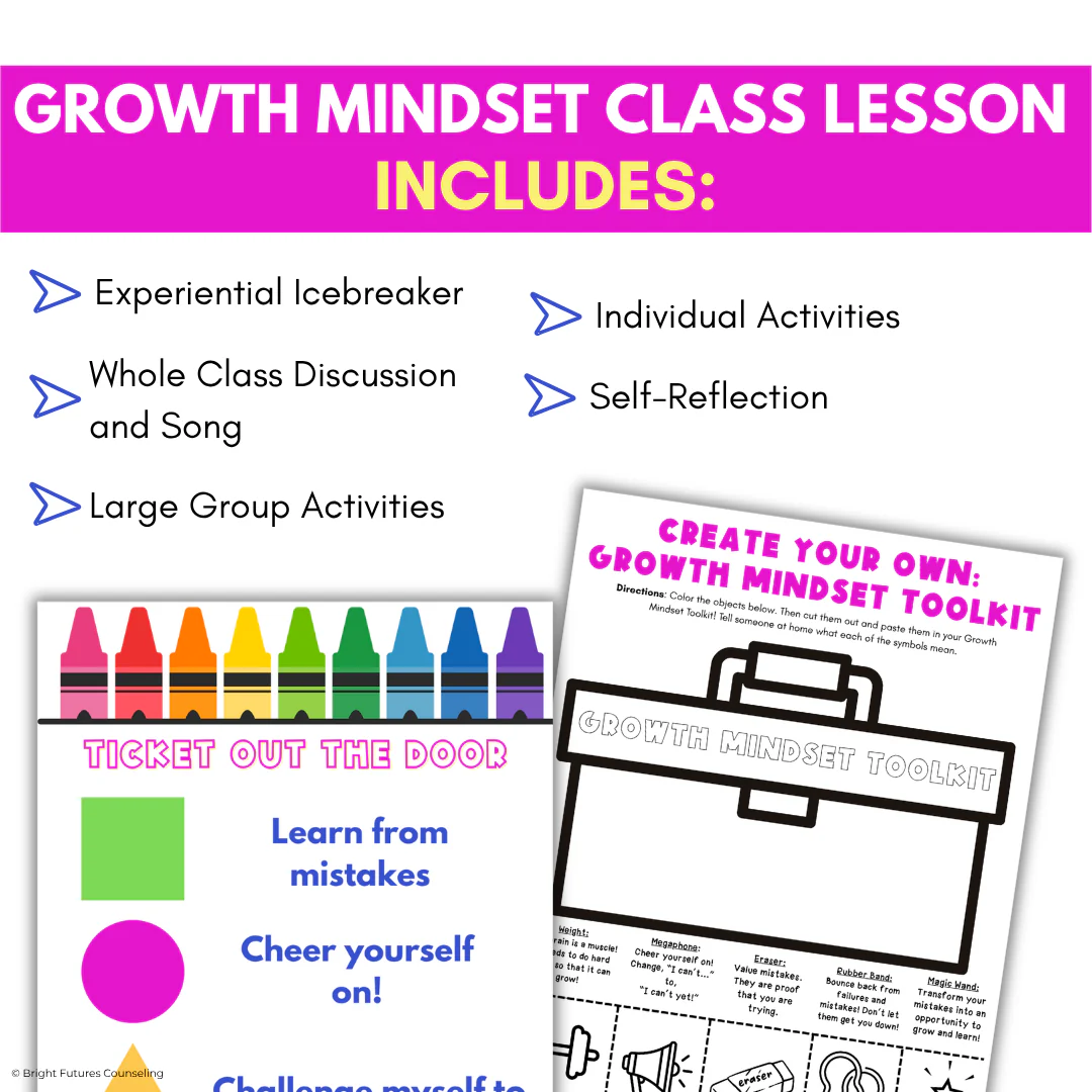 Growth Mindset Primary School Counseling & SEL Lesson- Growth Mindset Activities - Image 5