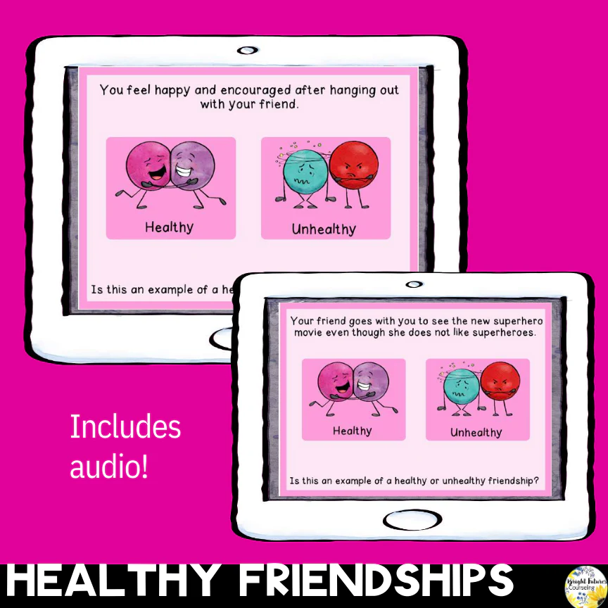 Valentine's Day Counseling Activity - Healthy Vs Unhealthy Friendship BOOM Cards - Image 3