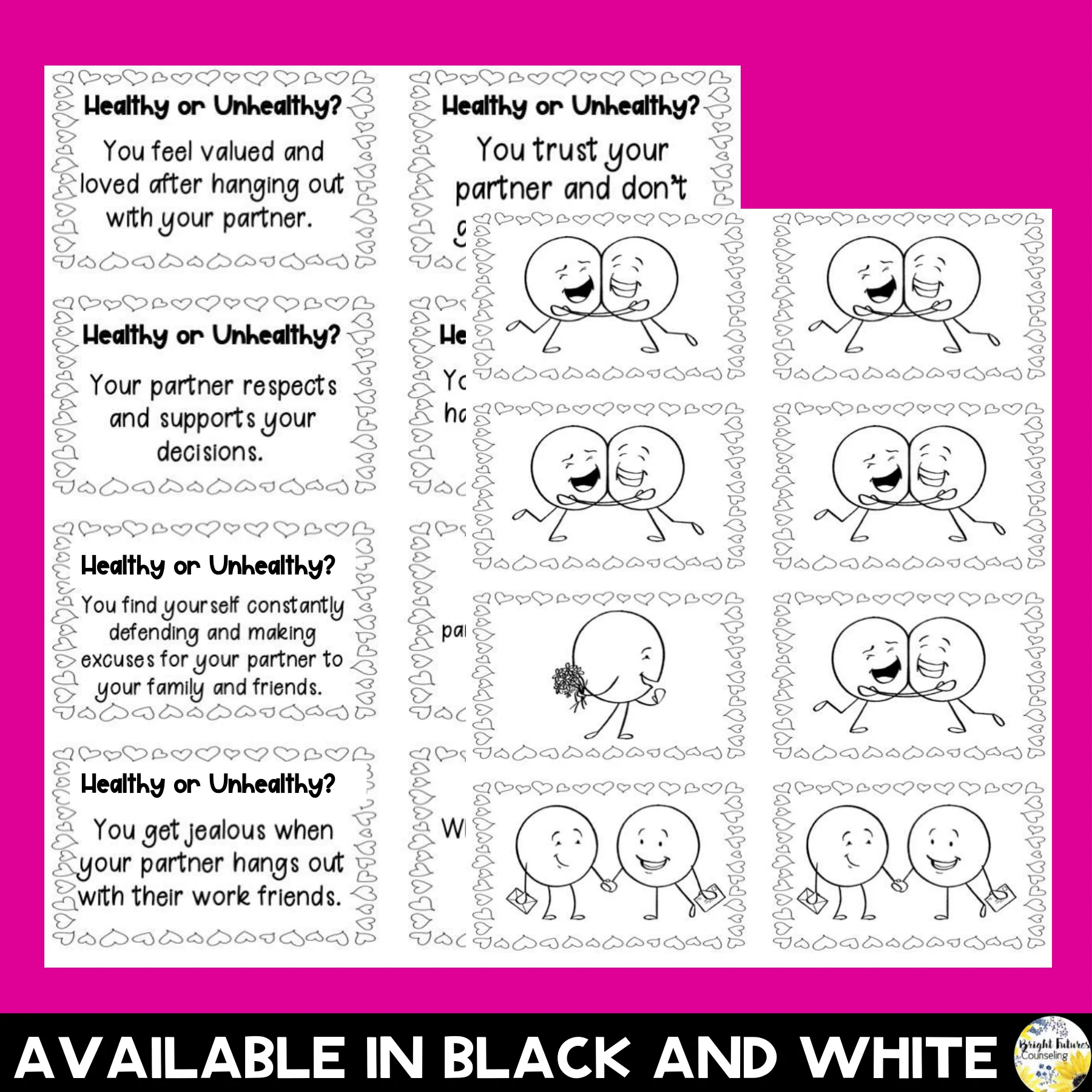 Healthy Vs. Unhealthy Relationships Discussion Cards - Valentine's Day Themed - Image 4