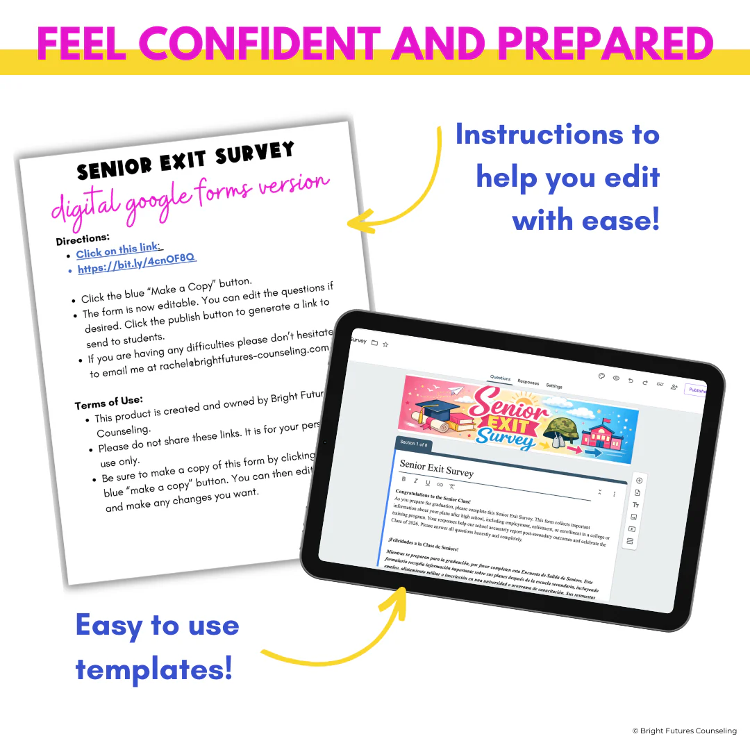 High School Counseling Senior Exit Survey - Tools for High School Counselors - Image 4