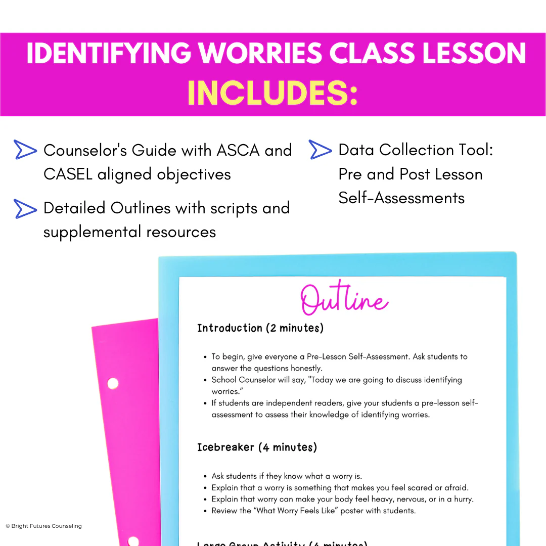 Identifying Worries Lesson & Activities - Anxiety Coping Skills for Kindergarten - Image 4