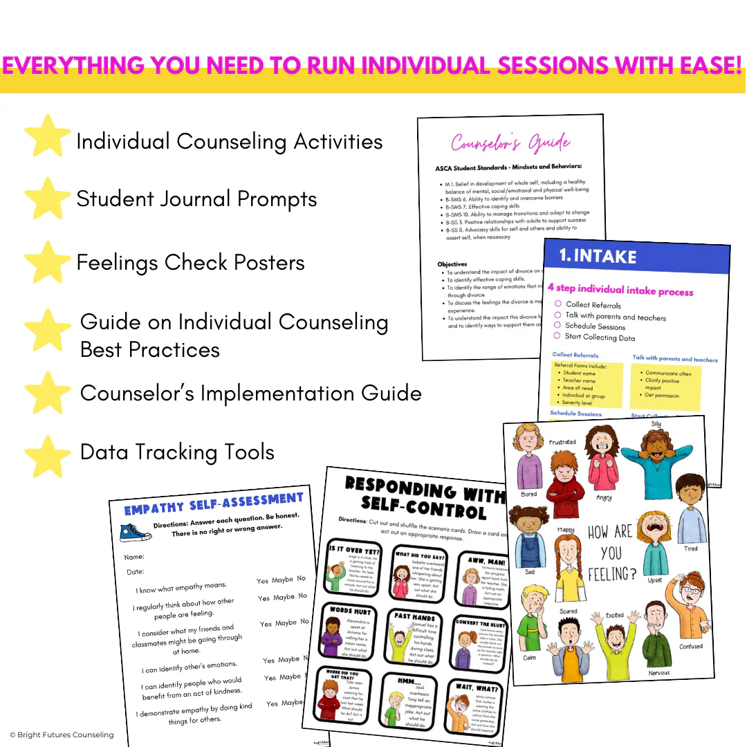 Individual Counseling Curriculum Bundle II with 6 School Counseling Lesson Plans - Image 8