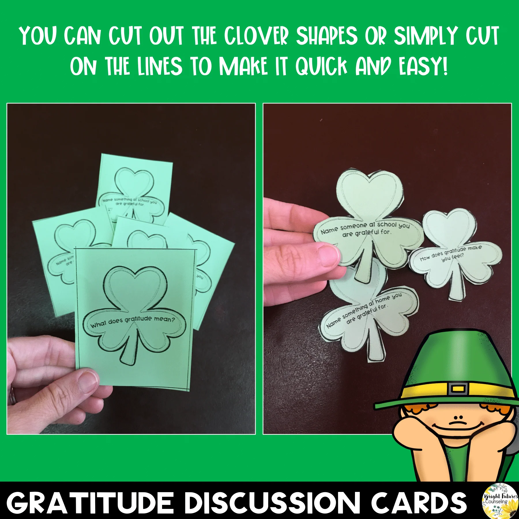 Lucky Leprechauns Gratitude Discussion Cards and Activity Pack - St. Patrick's - Image 2