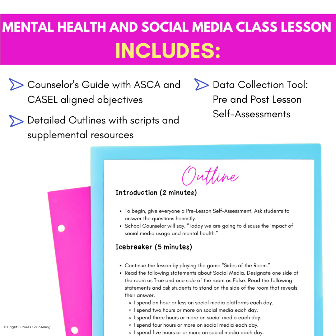 Mental Health, Tech, & Social Media Safety Lesson for Middle School Counseling - Image 4