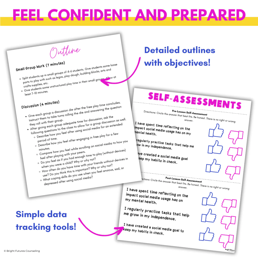 Mental Health, Tech, & Social Media Safety Lesson for Middle School Counseling - Image 6