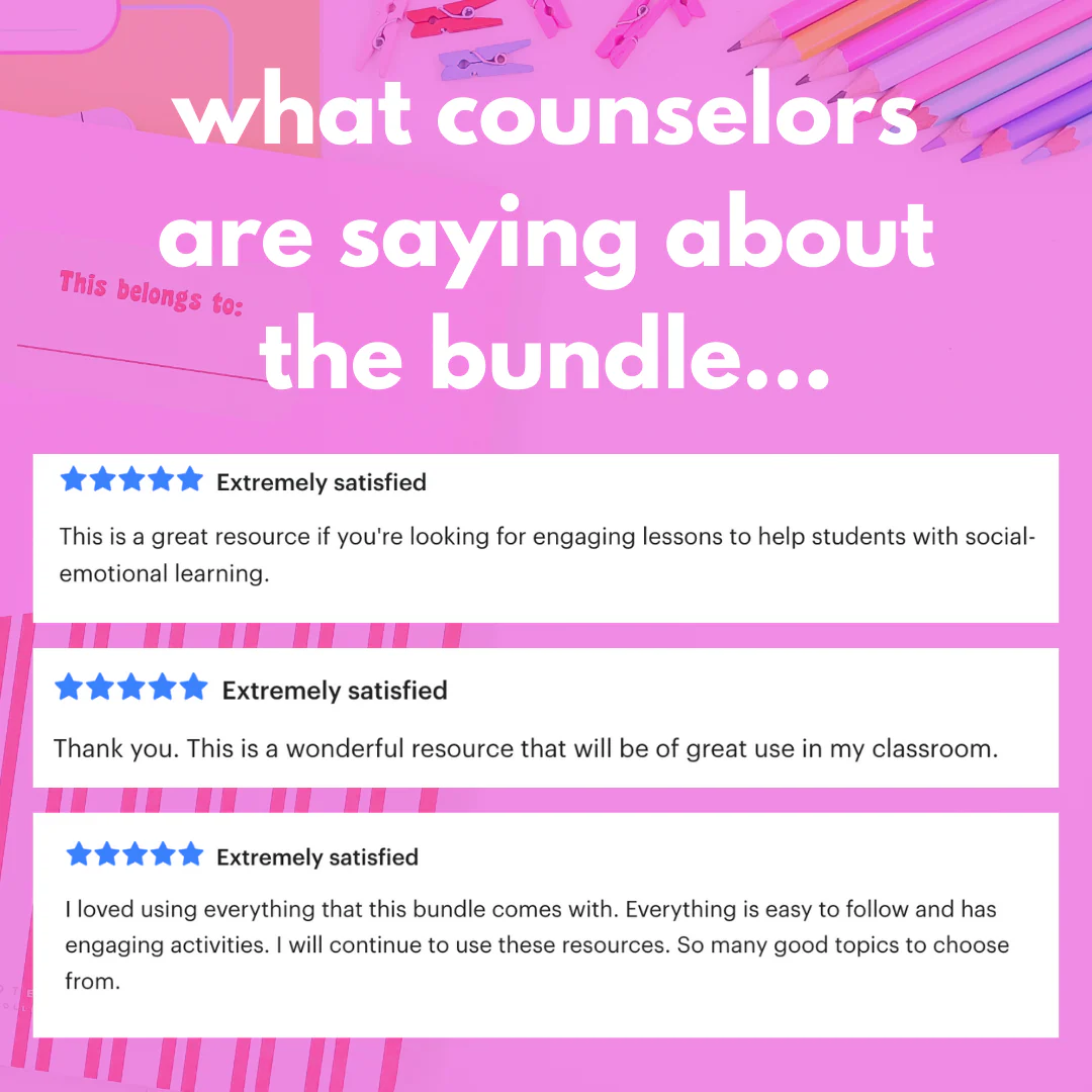Middle School Counseling Lessons BUNDLE - 10 SEL Lessons for Middle School - Image 3