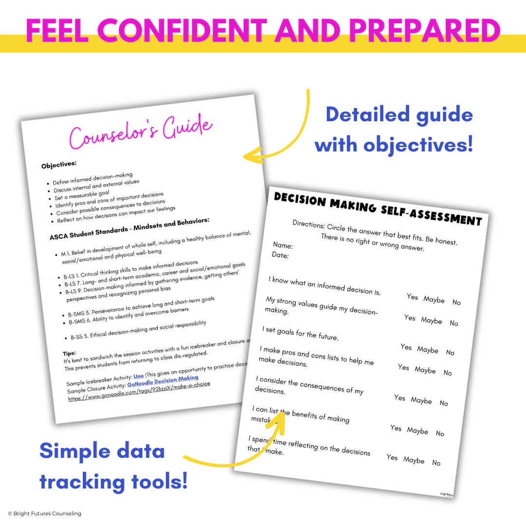 Middle School Individual Counseling Curriculum - Bullying, Anxiety, Grief & more - Image 4