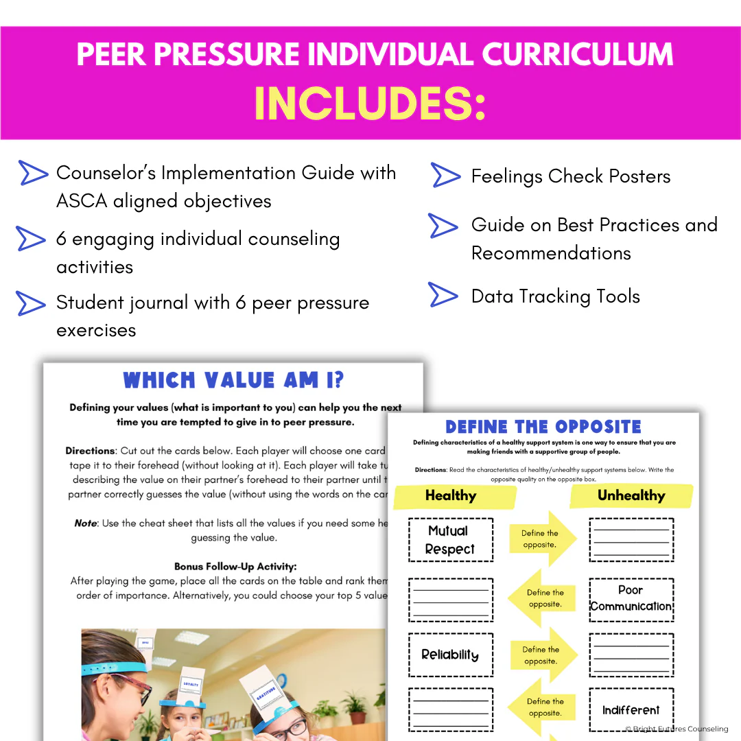 Peer Pressure Individual Counseling Curriculum for Middle School Counseling - Image 4
