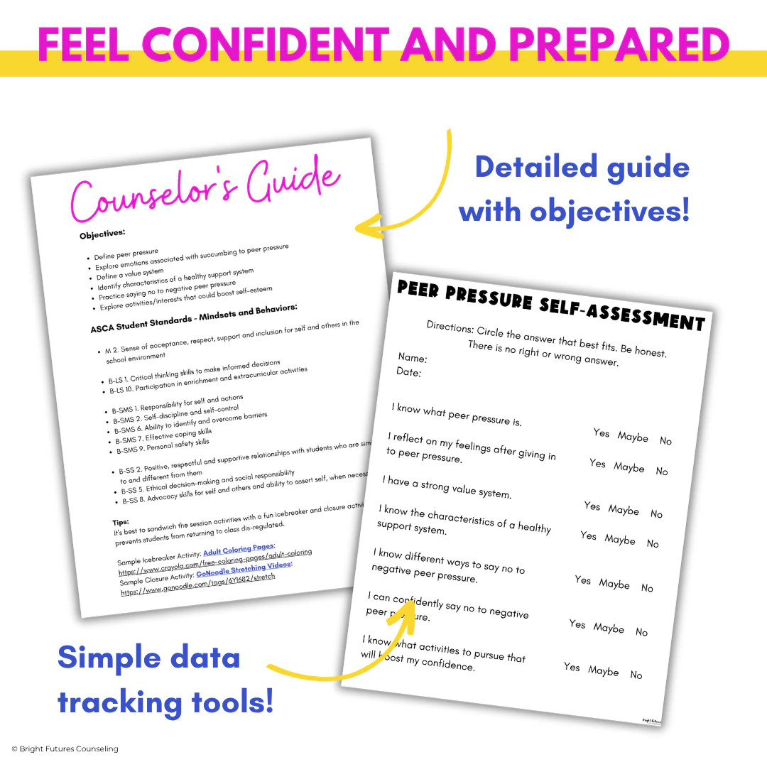 Peer Pressure Individual Counseling Curriculum for Middle School Counseling - Image 5