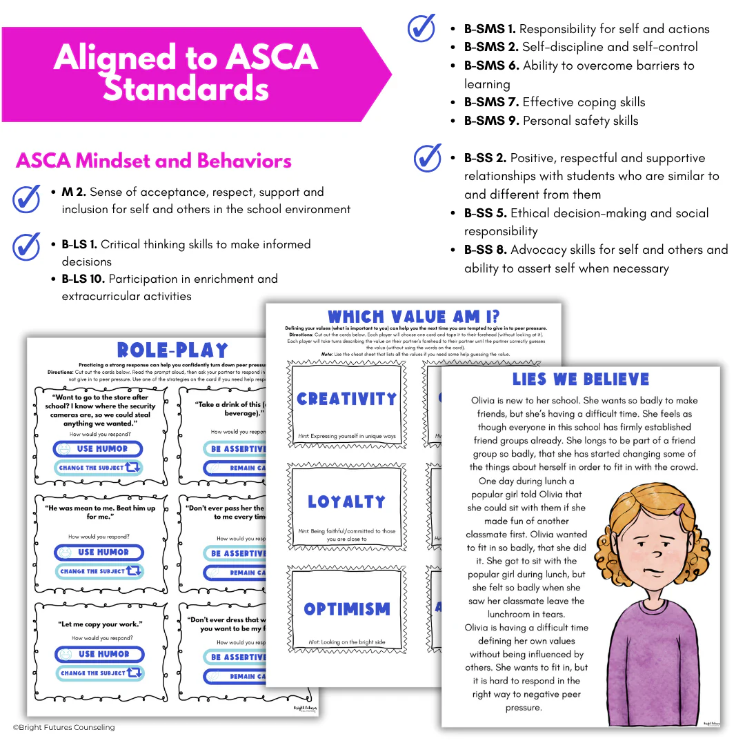 Peer Pressure Individual Counseling Curriculum for Middle School Counseling - Image 7